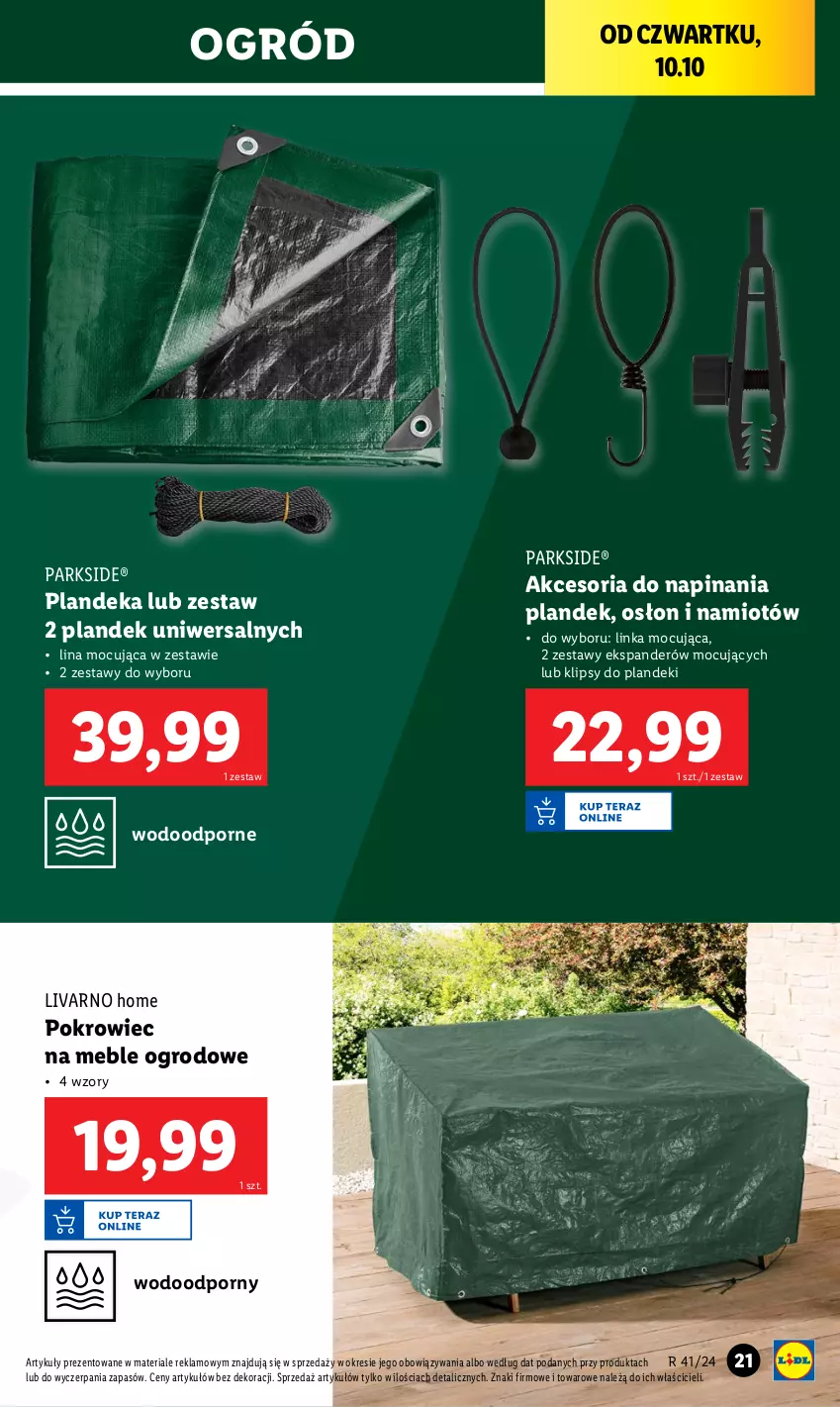 Gazetka promocyjna Lidl - GAZETKA - ważna 07.10 do 12.10.2024 - strona 29 - produkty: Ekspander, Inka, Ivar, Meble, Namiot, Ogród, Parkside, Pokrowiec, Por