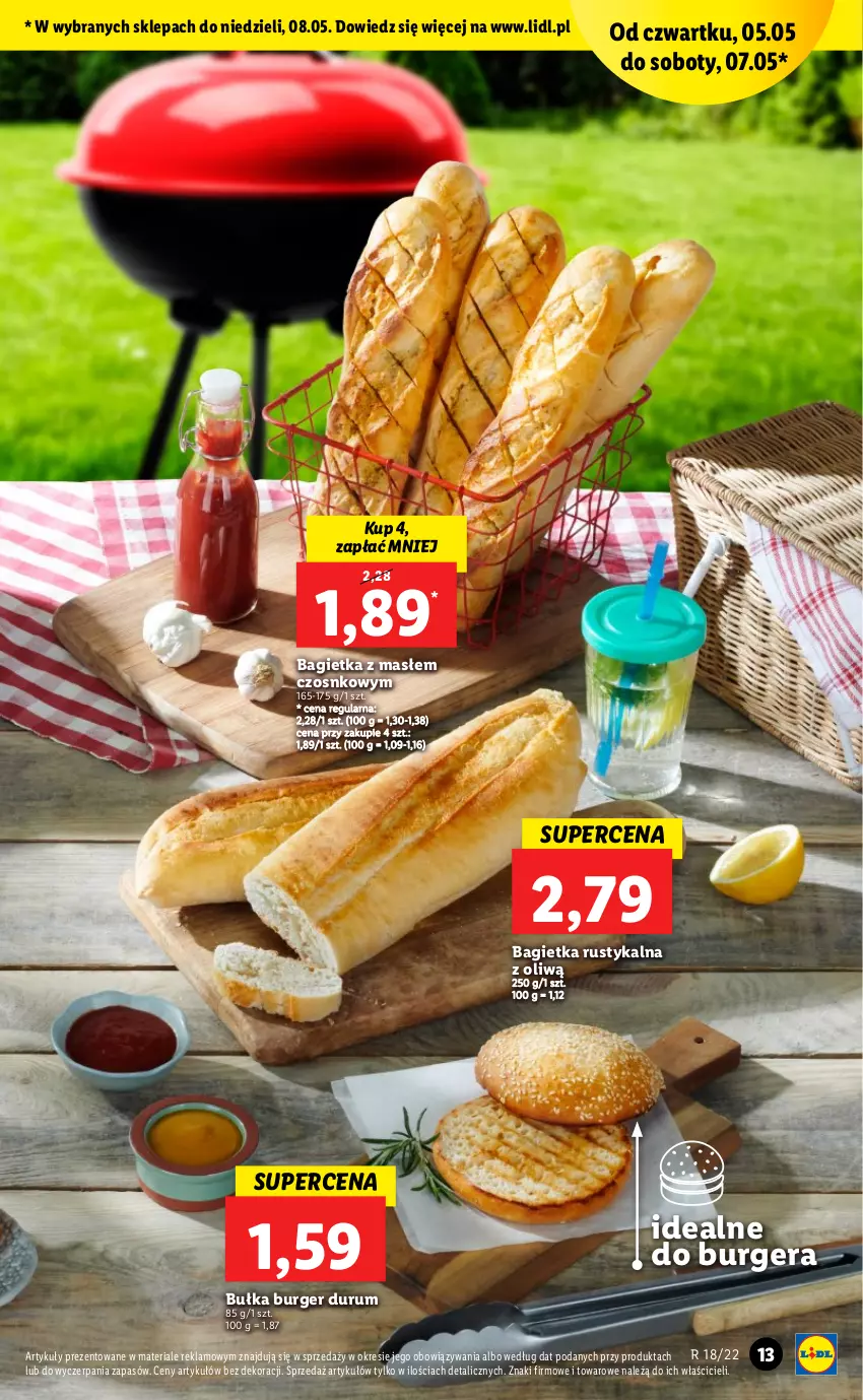 Gazetka promocyjna Lidl - GAZETKA - ważna 05.05 do 07.05.2022 - strona 13 - produkty: Bagietka, Bułka, Burger, Rum, Rust