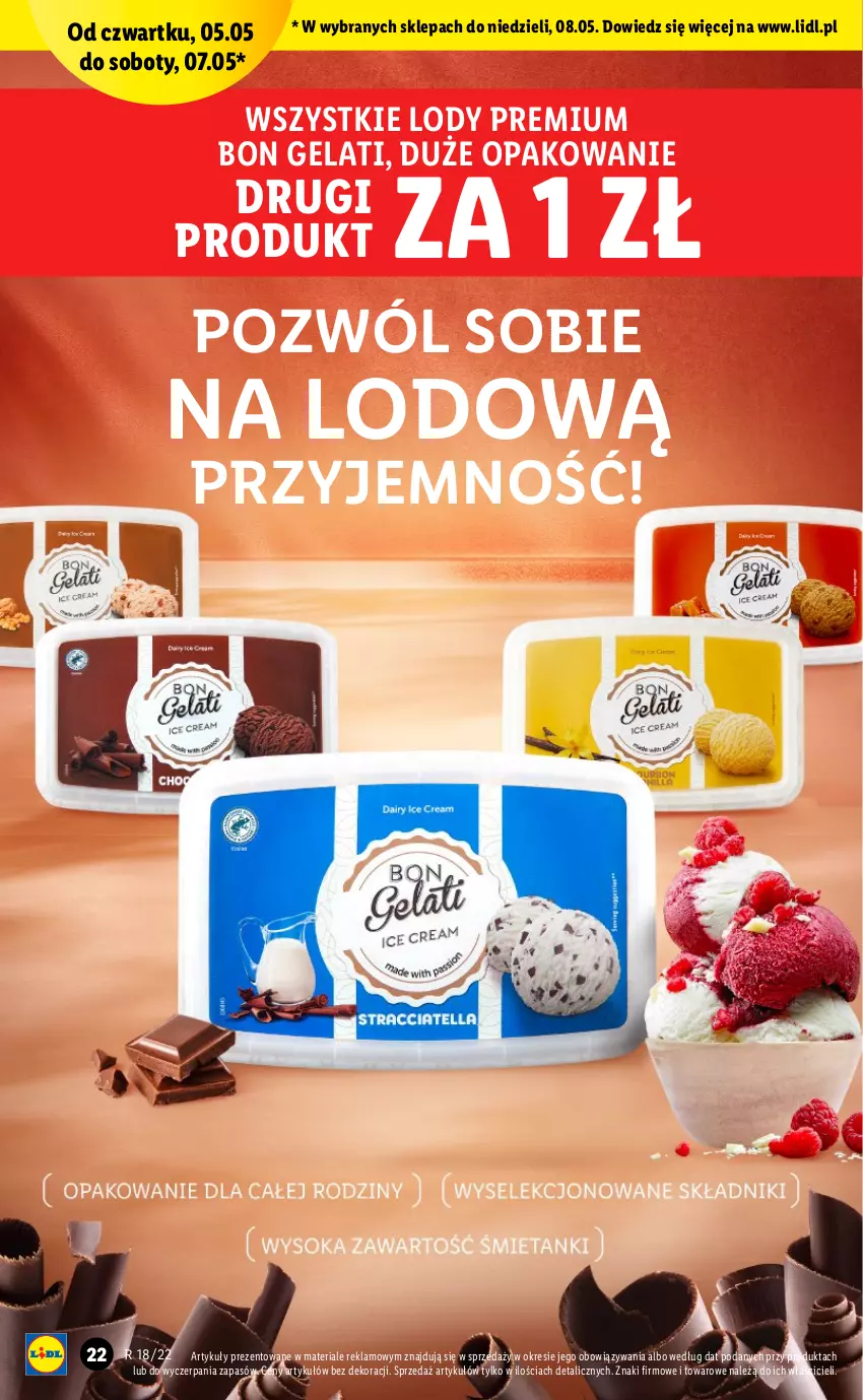 Gazetka promocyjna Lidl - GAZETKA - ważna 05.05 do 07.05.2022 - strona 22 - produkty: Lody