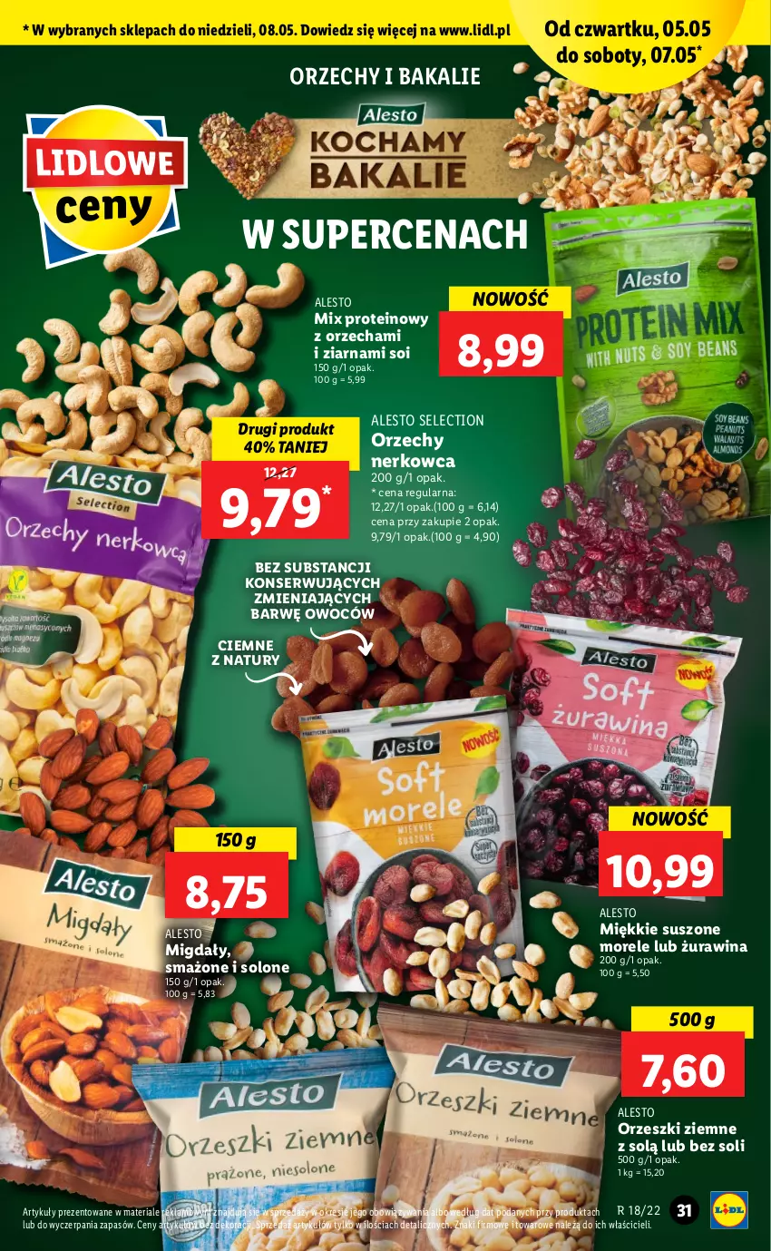 Gazetka promocyjna Lidl - GAZETKA - ważna 05.05 do 07.05.2022 - strona 31 - produkty: Migdały, Orzeszki, Orzeszki ziemne, Ser