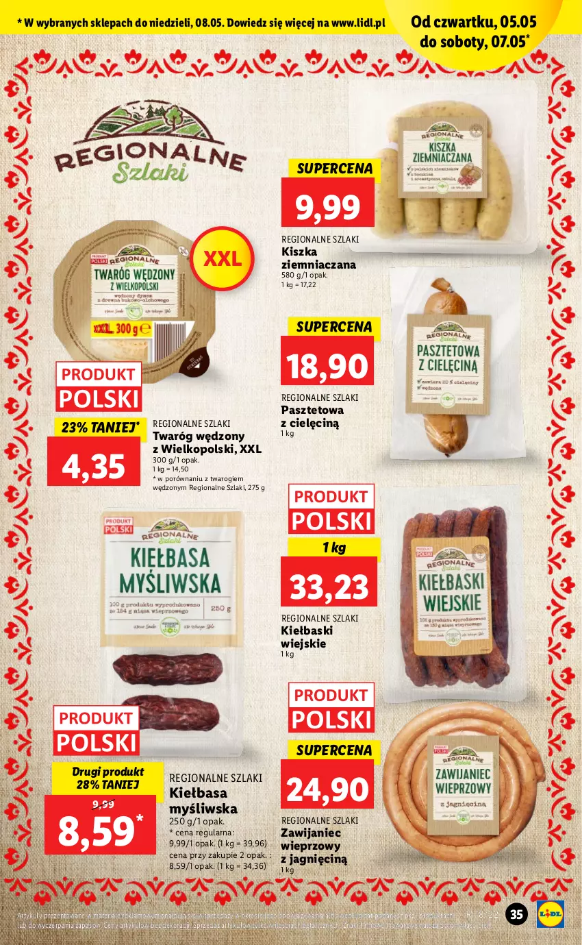 Gazetka promocyjna Lidl - GAZETKA - ważna 05.05 do 07.05.2022 - strona 35 - produkty: Kiełbasa, Pasztet, Por, Twaróg