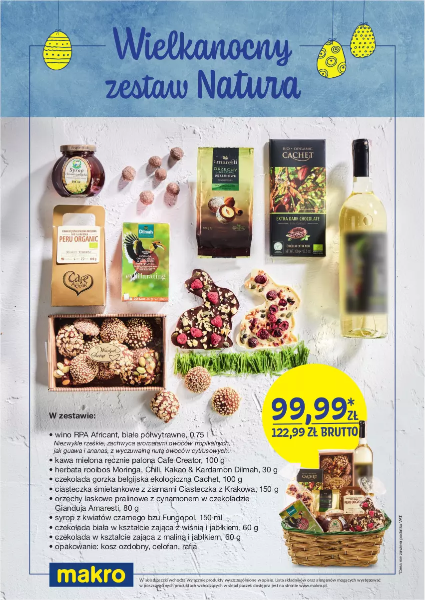 Gazetka promocyjna Makro - [Oferta specjalna] Prezenty na Wielkanoc - gotowe zestawy świąteczne - ważna 01.03 do 02.04.2021 - strona 7 - produkty: Ananas, Czekolada, Czekolada gorzka, Dilmah, Fa, Herbata, Kakao, Kawa, Kawa mielona, Kosz, LG, Syrop, Wino