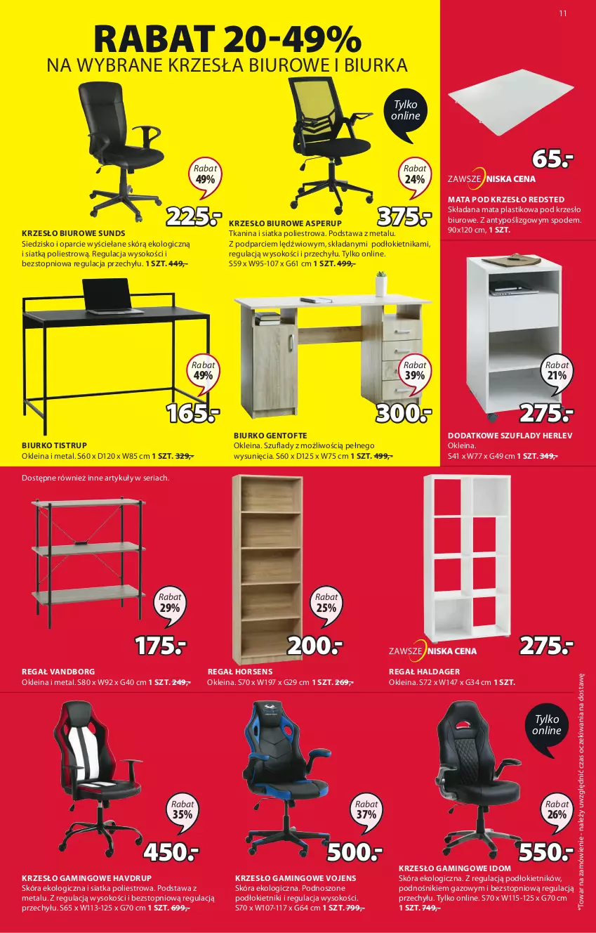 Gazetka promocyjna Jysk - Zimowa wyprzedaż - ważna 20.01 do 02.02.2021 - strona 12 - produkty: Biurka, Biurko, Biuro, Dodatkowe szuflady, Krzesło, Regał, Ser, Siatka, Siedzisko, Sok, Top