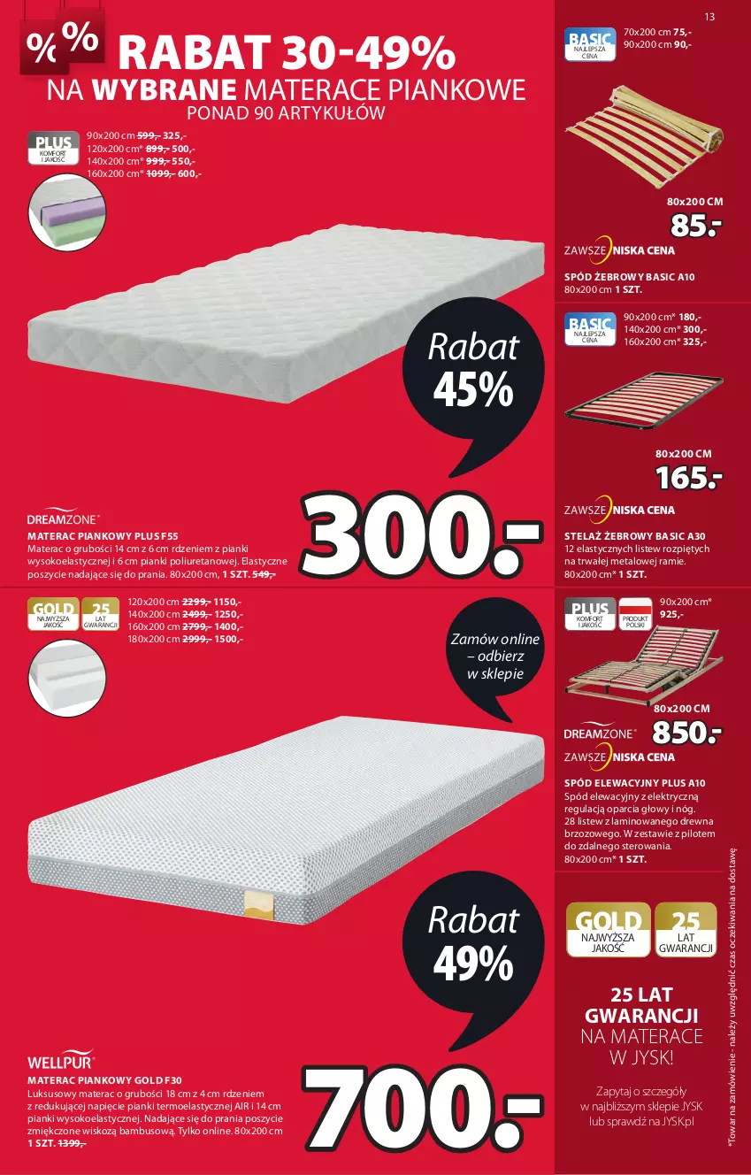 Gazetka promocyjna Jysk - Zimowa wyprzedaż - ważna 20.01 do 02.02.2021 - strona 14 - produkty: JBL, Materac, Materac piankowy, Sok, Spód elewacyjny, Spód żebrowy, Tera