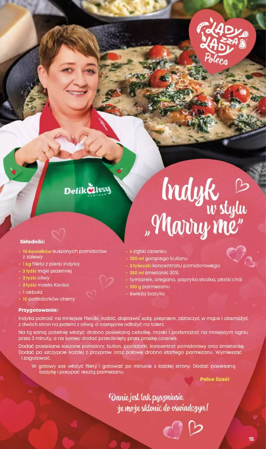 Gazetka promocyjna Delikatesy Centrum - Franczyza DC07 Czwartek - ważna 12.02 do 18.02.2026 - strona 15 - produkty: Bazyl, Bazylia, Bulion, Cebula, Czosnek, Koncentrat pomidorowy, Lion, Masło, Nuty, Papryka, Papryka słodka, Parmezan, Pieprz, Pomidorki, Pomidory, Sos, Suszone pomidory, Talerz