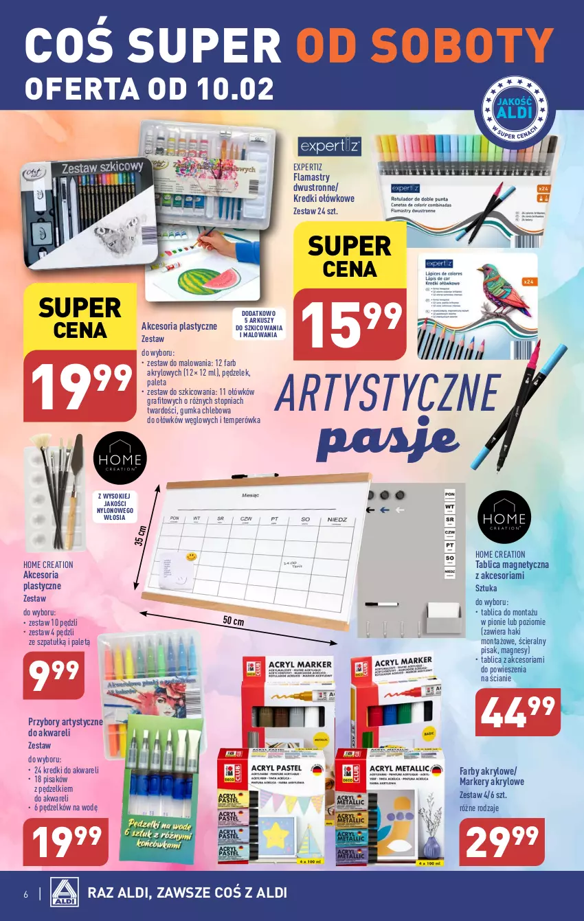 Gazetka promocyjna Aldi - Artykuły przemysłowe i tekstylia - ważna 07.02 do 10.02.2024 - strona 6 - produkty: Chleb, Fa, Flamastry, Gra, Marker, Paleta, Sok, Top, Zestaw do malowania