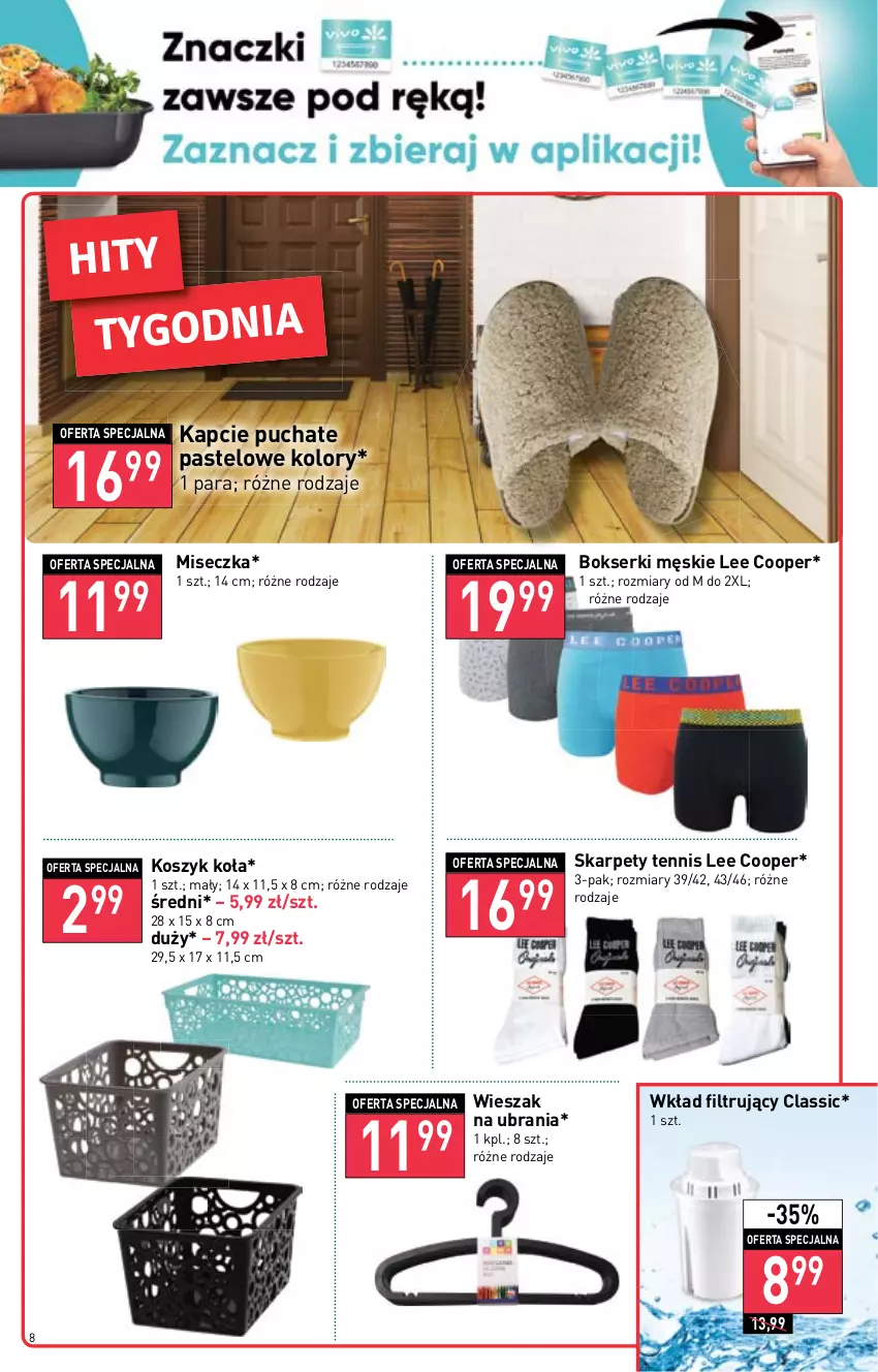 Gazetka promocyjna Stokrotka - Market - ważna 10.11 do 16.11.2022 - strona 8 - produkty: Bokserki, Kapcie, Karp, Kosz, Miseczka, Ser, Ubrania, Wieszak, Wkład filtrujący