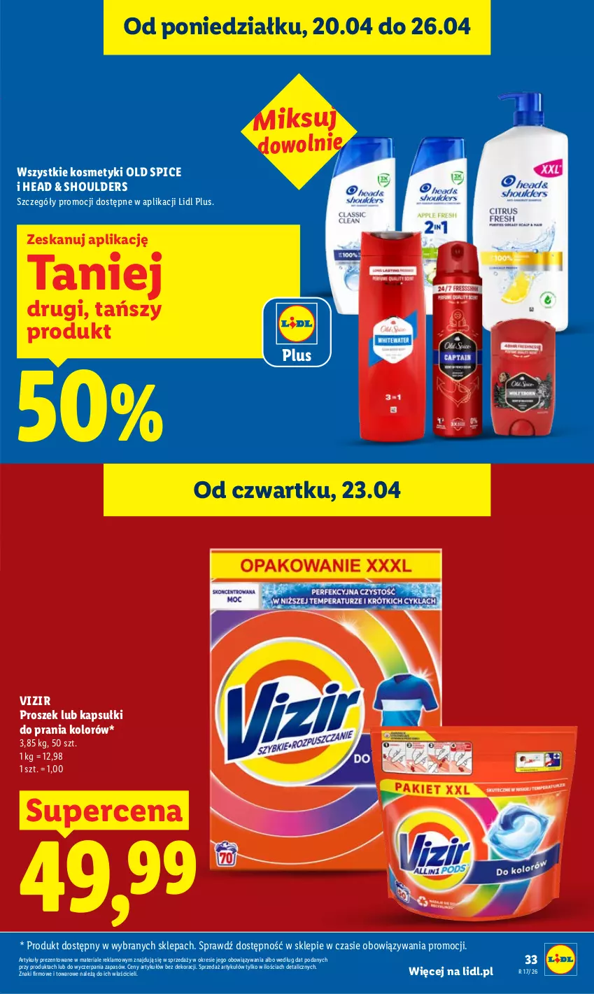 Gazetka promocyjna Lidl - Gazetka ważna od 23.04 do 26.04 - ważna 23.04 do 26.04.2026 - strona 33 - produkty: Kapsułki do prania, Old Spice, Vizir