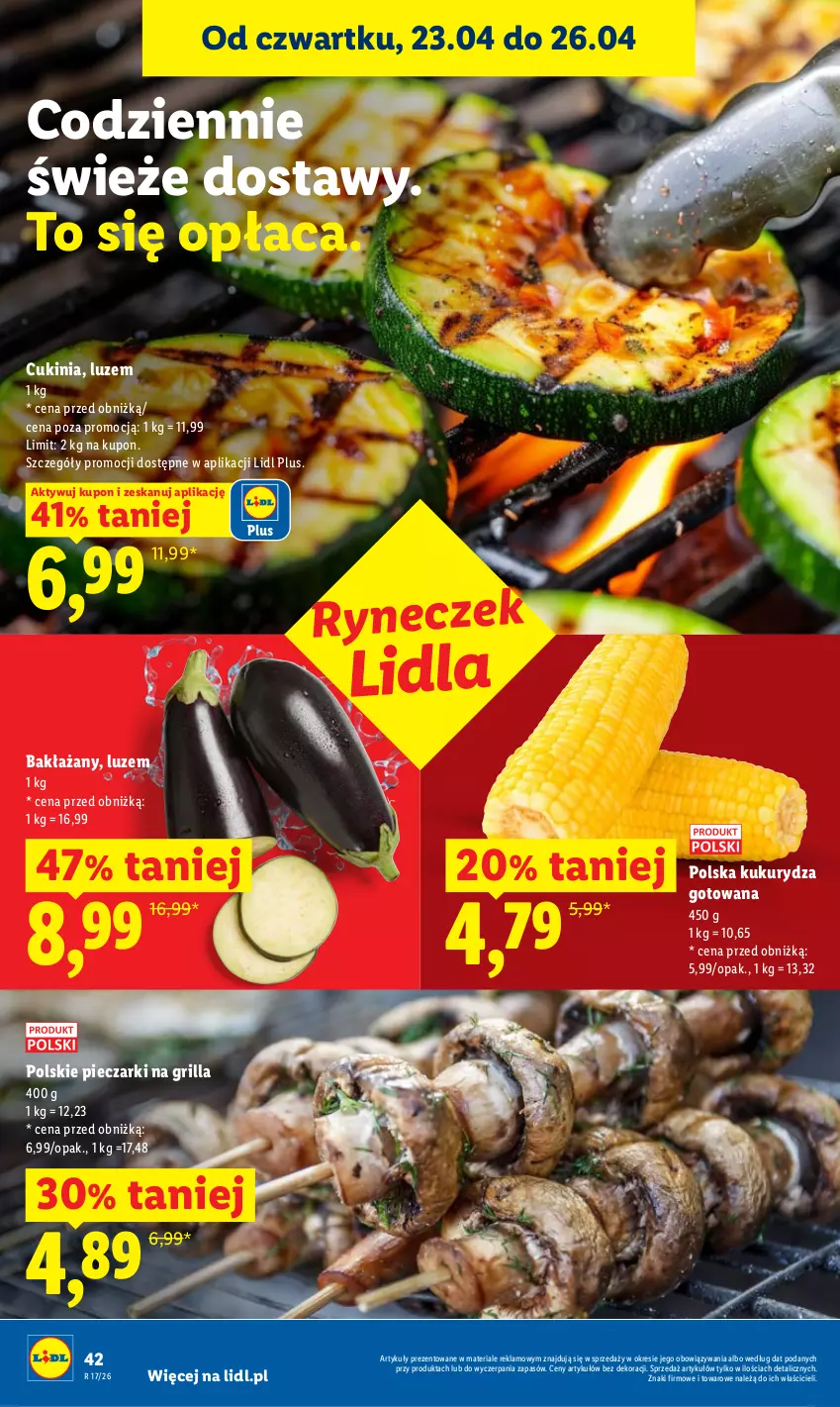 Gazetka promocyjna Lidl - Gazetka ważna od 23.04 do 26.04 - ważna 23.04 do 26.04.2026 - strona 42 - produkty: Grill, Kukurydza, Piec