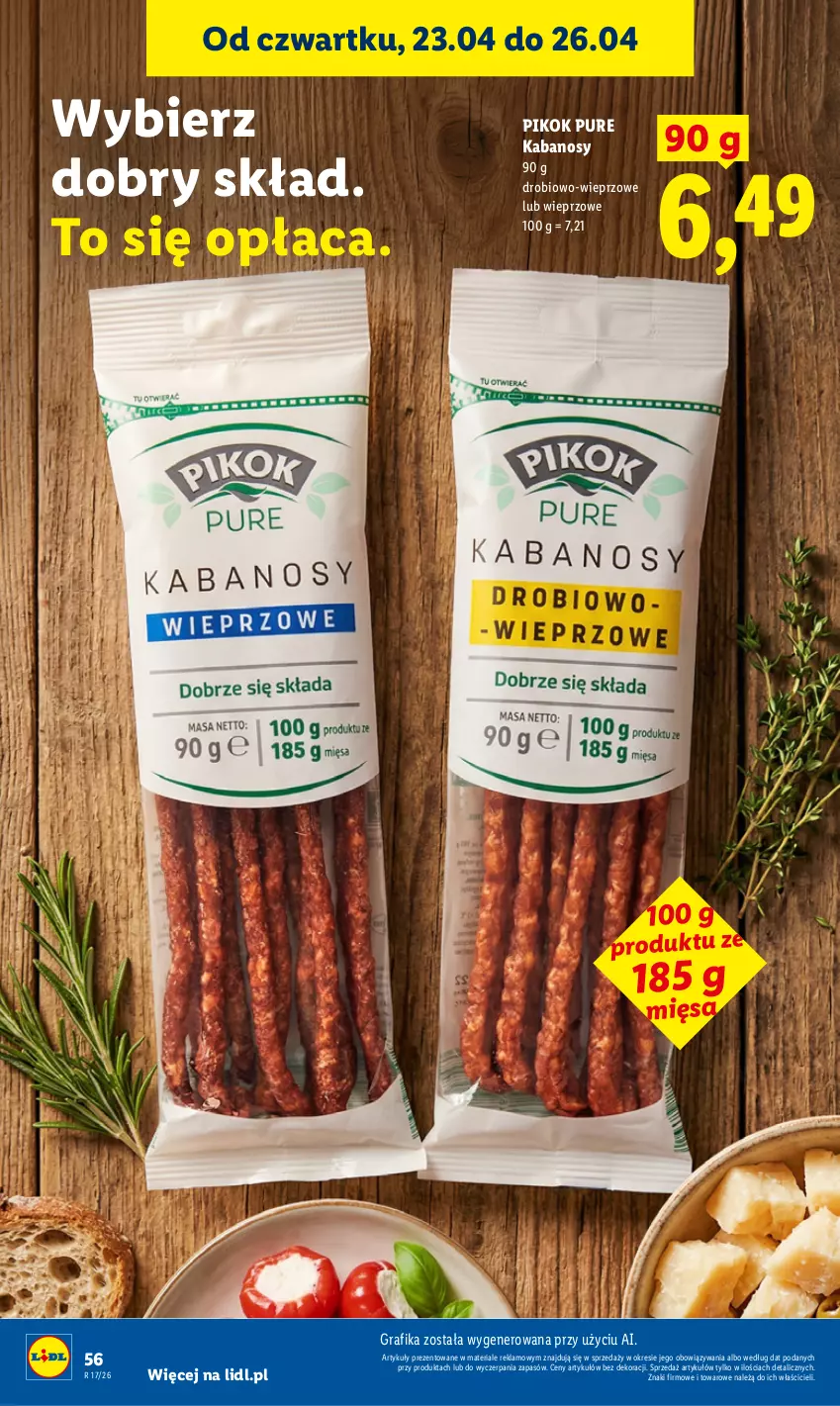 Gazetka promocyjna Lidl - Gazetka ważna od 23.04 do 26.04 - ważna 23.04 do 26.04.2026 - strona 56 - produkty: Gra, Grafika, Kabanos, PIKOK, Pur
