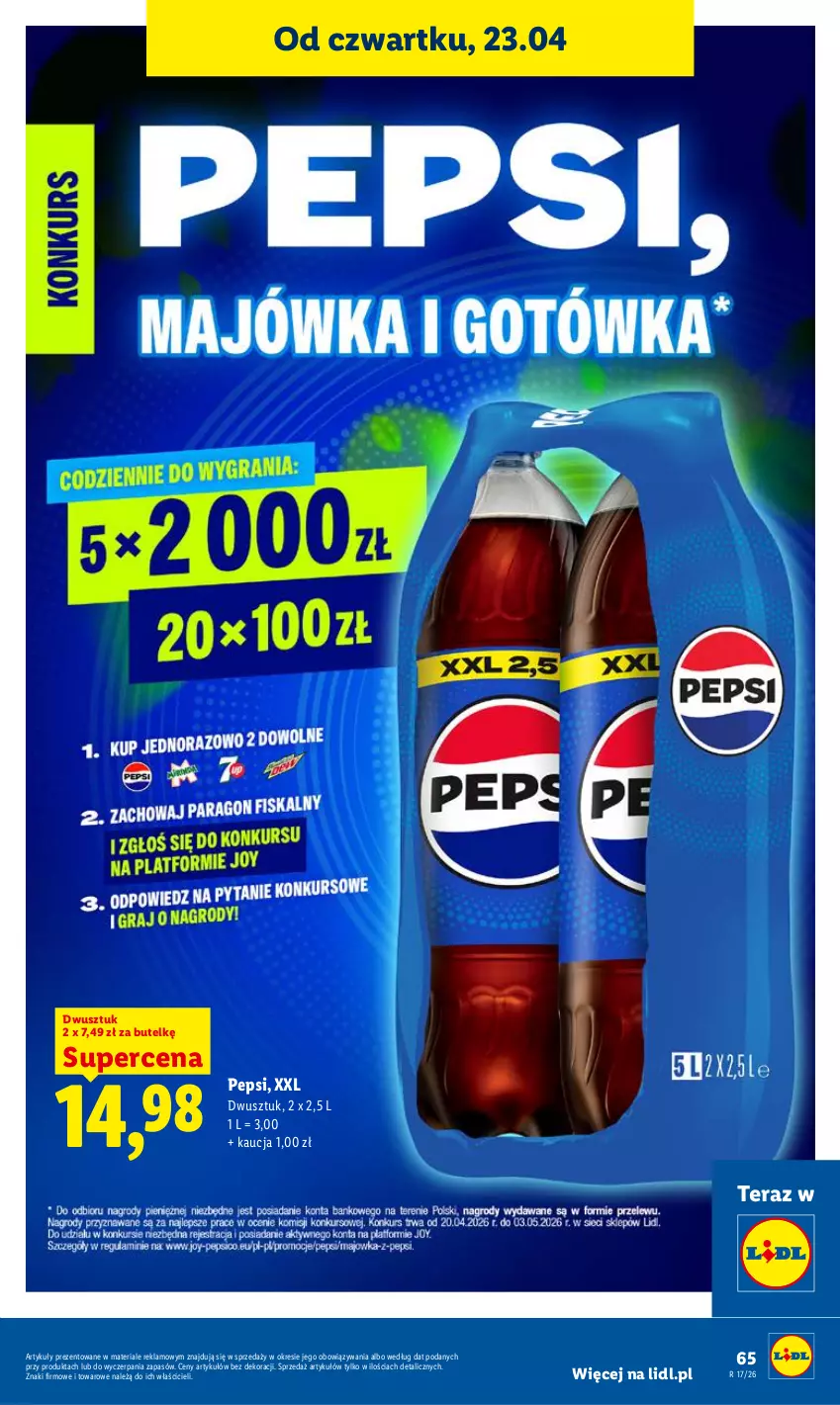 Gazetka promocyjna Lidl - Gazetka ważna od 23.04 do 26.04 - ważna 23.04 do 26.04.2026 - strona 65 - produkty: Pepsi, Tera