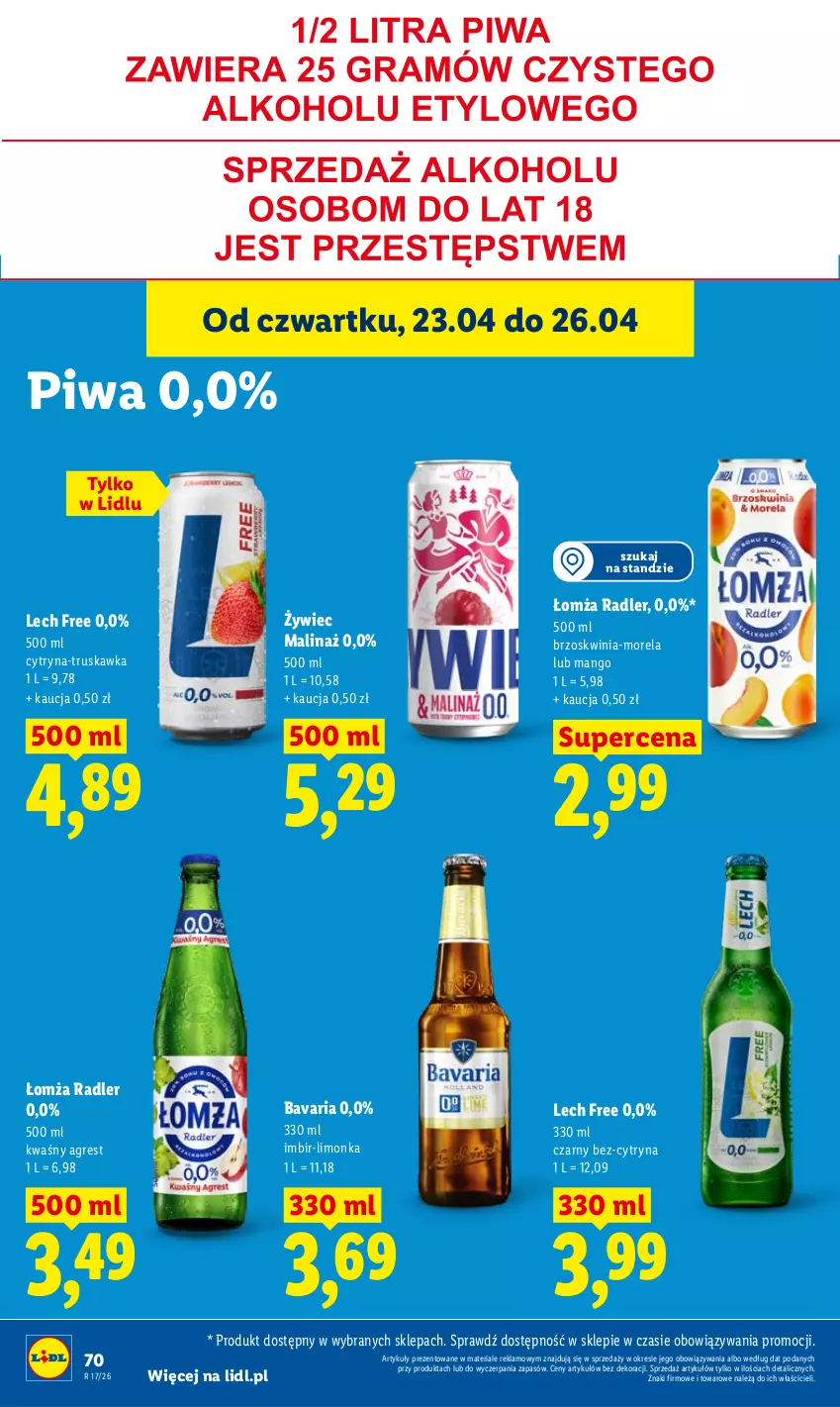 Gazetka promocyjna Lidl - Gazetka ważna od 23.04 do 26.04 - ważna 23.04 do 26.04.2026 - strona 70 - produkty: Gres, Imbir, Limonka, Mango, Morela, Piwa, Radler
