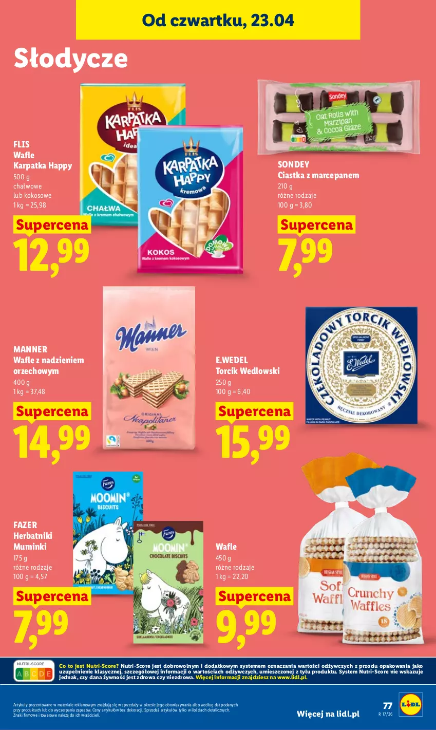 Gazetka promocyjna Lidl - Gazetka ważna od 23.04 do 26.04 - ważna 23.04 do 26.04.2026 - strona 77 - produkty: Ciastka, Fa, Herbatniki, Karp, Kokos, Wafle