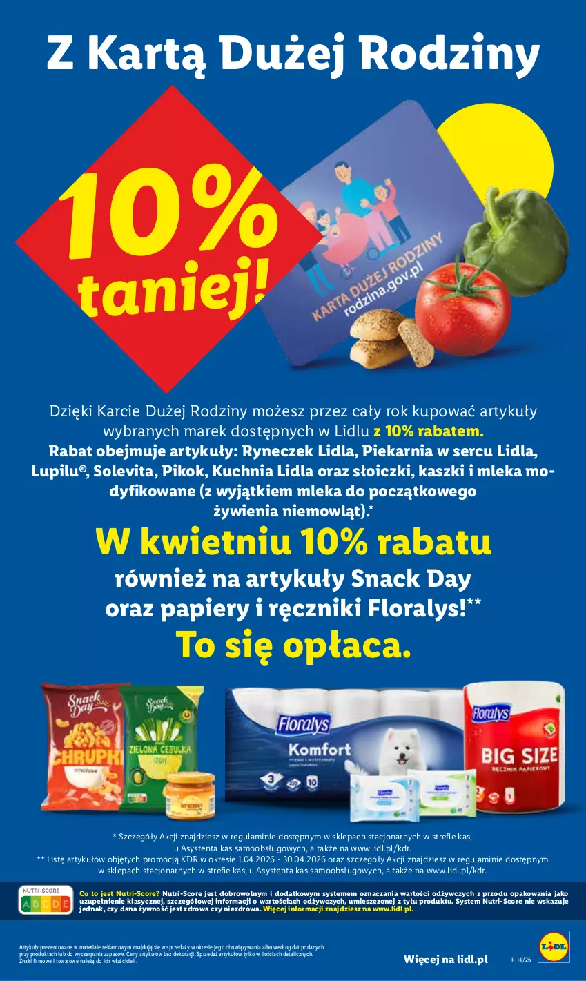 Gazetka promocyjna Lidl - Gazetka ważna od 23.04 do 26.04 - ważna 23.04 do 26.04.2026 - strona 87 - produkty: Flora, Kuchnia, Papier, PIKOK, Ręcznik, Ser, Słoiczki