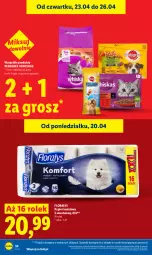 Gazetka promocyjna Lidl - Gazetka ważna od 23.04 do 26.04 - Gazetka - ważna od 26.04 do 26.04.2026 - strona 34 - produkty: Papier, Whiskas, Papier toaletowy, Flora, Pedigree