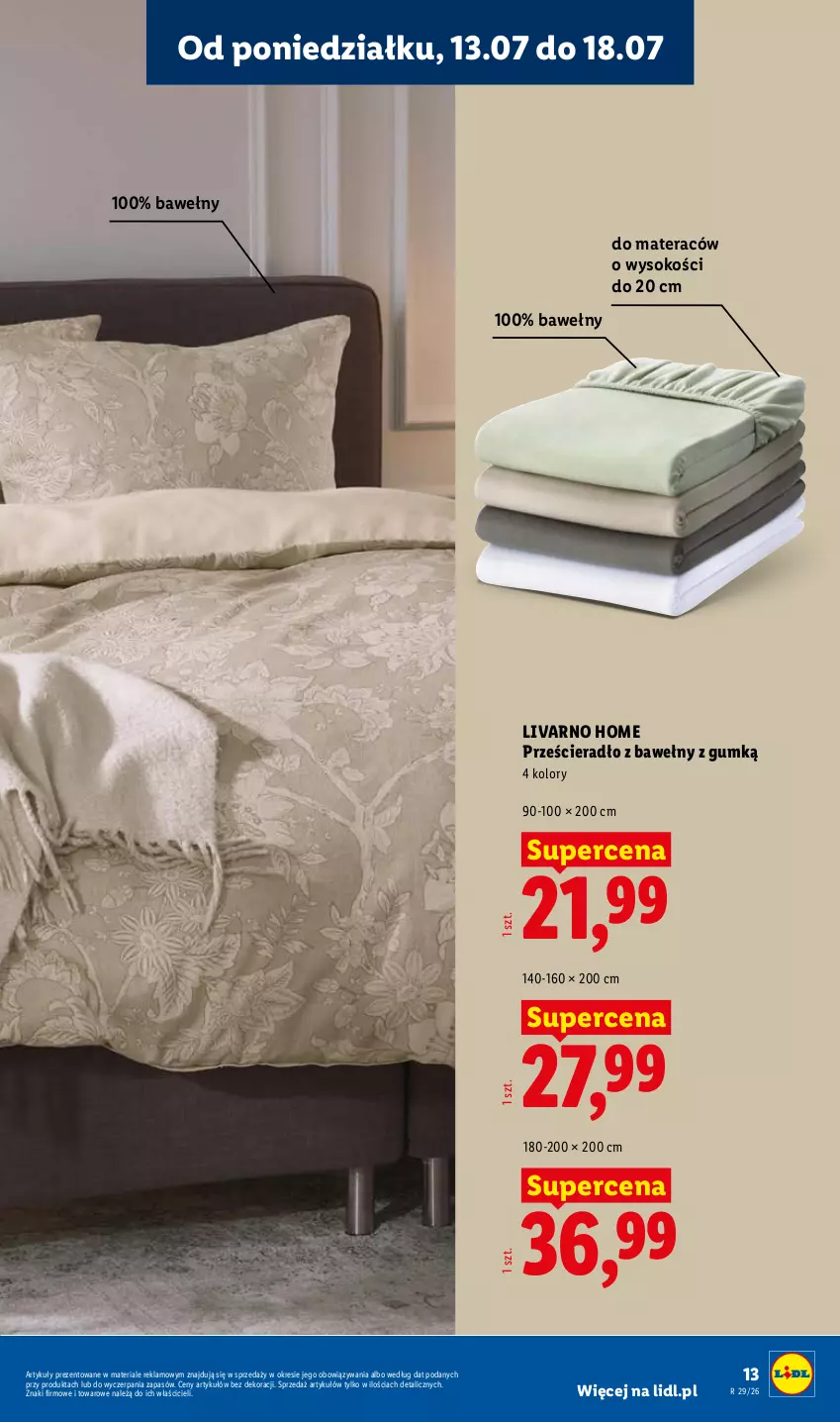 Gazetka promocyjna Lidl - Katalog ważny od 13.07 - ważna 13.07 do 18.07.2026 - strona 13 - produkty: Ivar, Materac, Prześcieradło, Sok, Tera