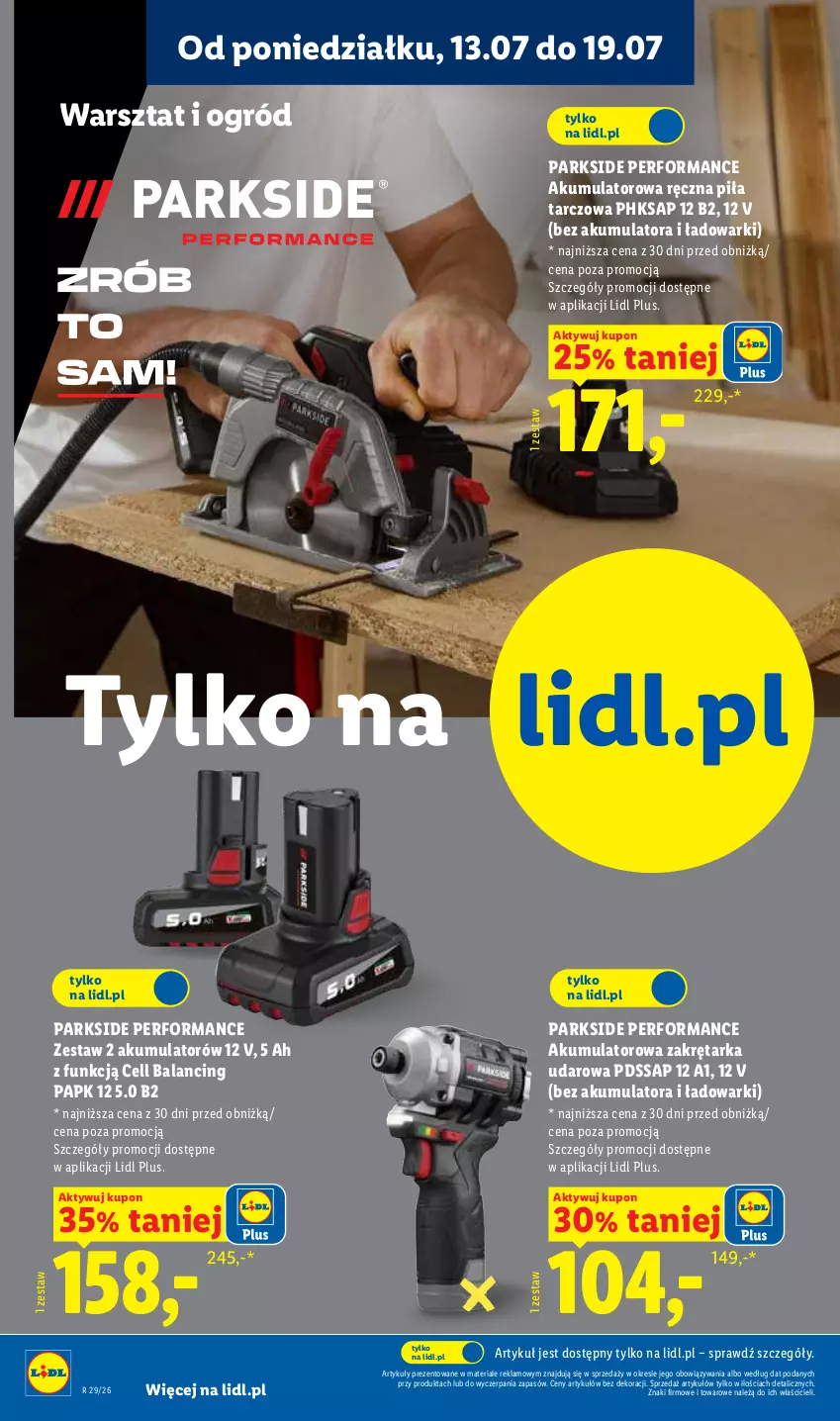 Gazetka promocyjna Lidl - Katalog ważny od 13.07 - ważna 13.07 do 18.07.2026 - strona 30 - produkty: Akumulator, Ogród, Parkside, Tarka