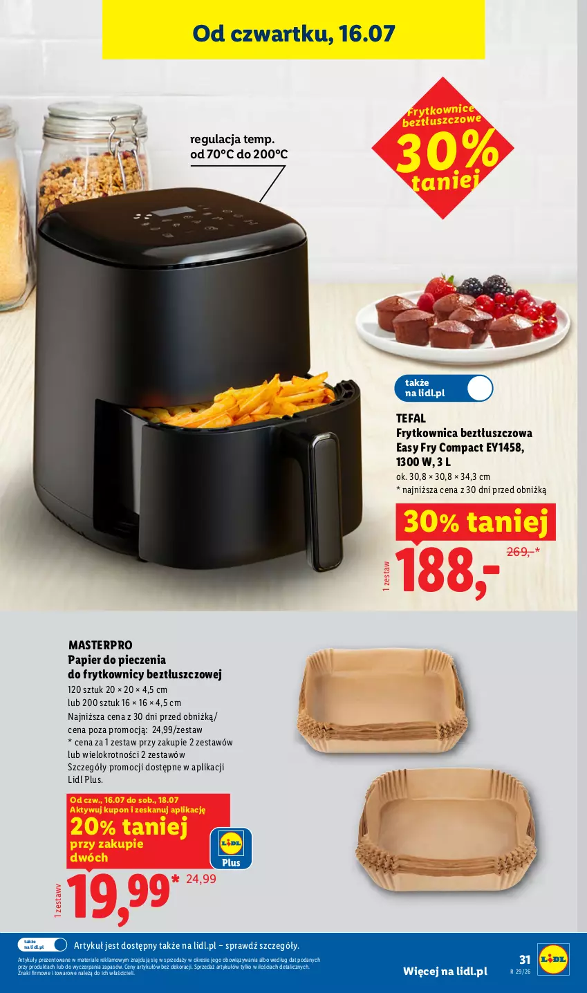 Gazetka promocyjna Lidl - Katalog ważny od 13.07 - ważna 13.07 do 18.07.2026 - strona 37 - produkty: Fa, Papier, Papier do pieczenia, Piec, Tefal