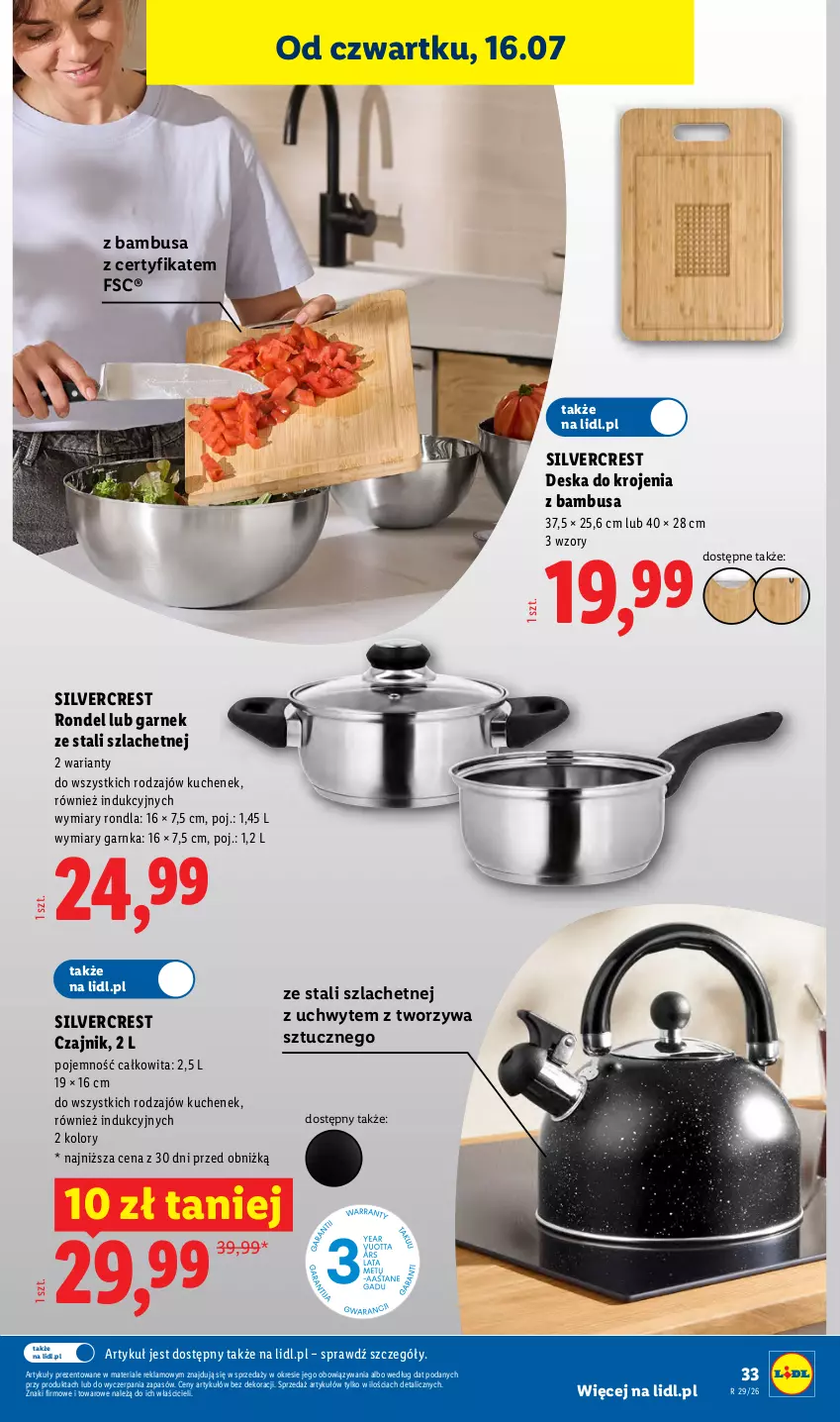 Gazetka promocyjna Lidl - Katalog ważny od 13.07 - ważna 13.07 do 18.07.2026 - strona 39 - produkty: Czajnik, Deska do krojenia, Garnek, Rondel, Silvercrest