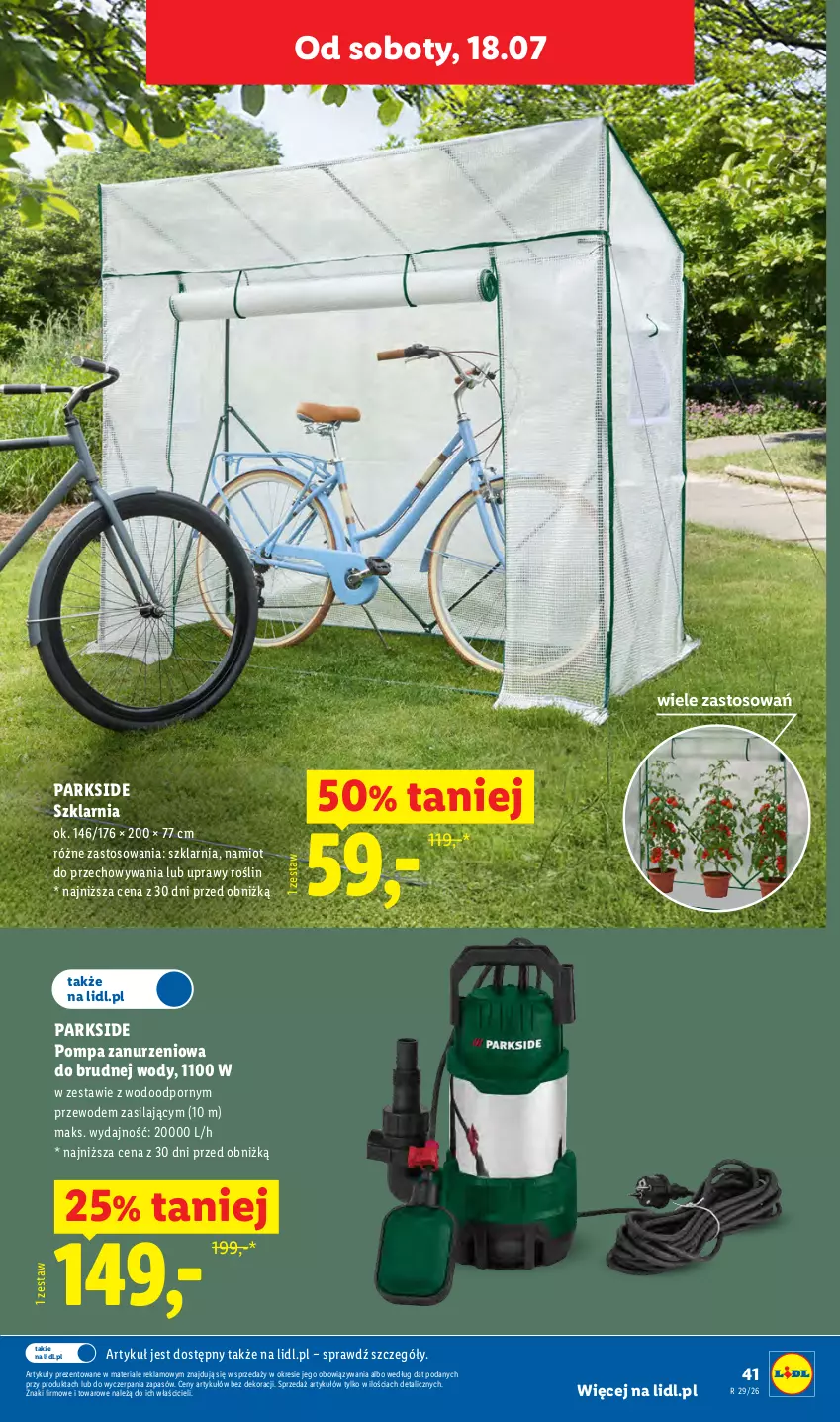 Gazetka promocyjna Lidl - Katalog ważny od 13.07 - ważna 13.07 do 18.07.2026 - strona 47 - produkty: Namiot, Parkside, Por