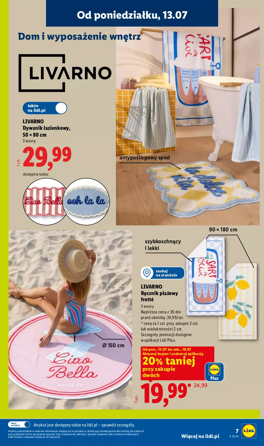 Gazetka promocyjna Lidl - Katalog ważny od 13.07 - ważna 13.07 do 18.07.2026 - strona 7 - produkty: Dywan, Dywanik, Dywanik łazienkowy, Ivar, Ręcznik