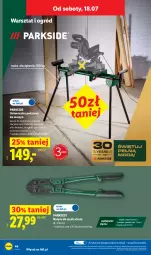 Gazetka promocyjna Lidl - Katalog ważny od 13.07 - Gazetka - ważna od 18.07 do 18.07.2026 - strona 50 - produkty: Parkside, Noż, Nożyce, Szlifierka, Piła ukosowa, Ogród