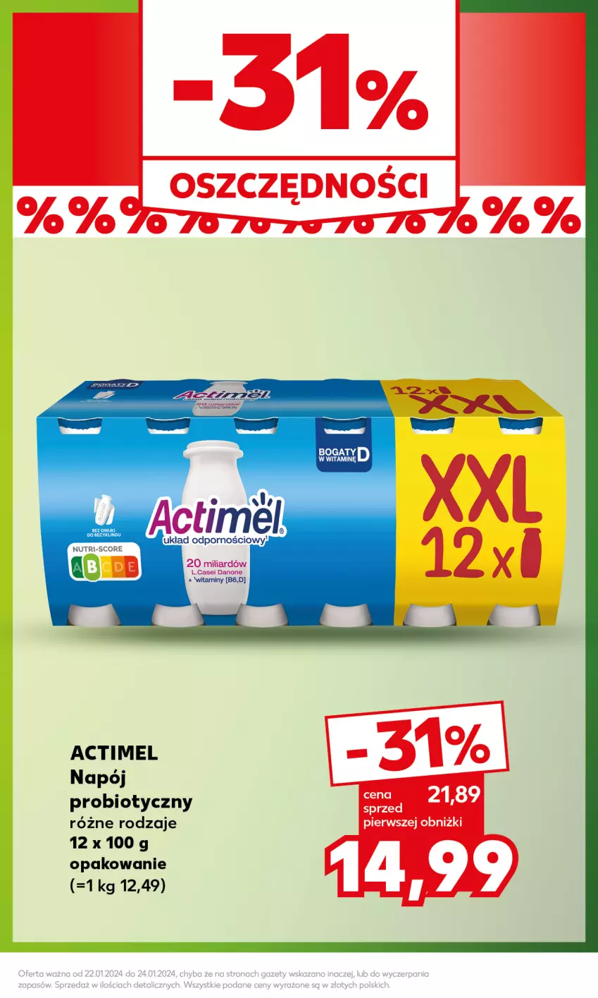 Gazetka promocyjna Kaufland - Mocny Start - ważna 22.01 do 24.01.2024 - strona 5 - produkty: Actimel, Napój, Por