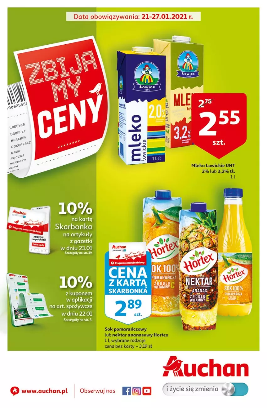 Gazetka promocyjna Auchan - Zbijamy ceny 2 Hipermarkety - ważna 21.01 do 27.01.2021 - strona 1