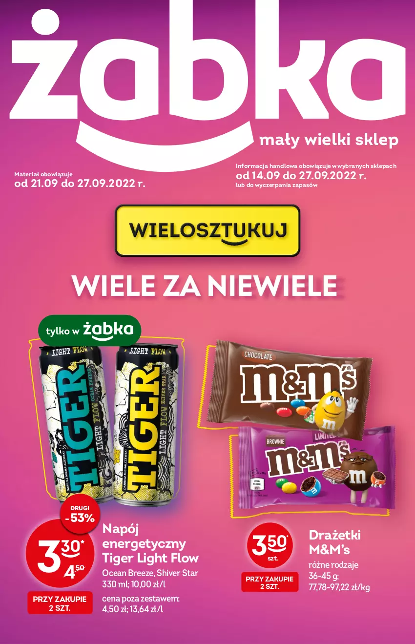 Gazetka promocyjna Żabka - ważna 21.09 do 27.09.2022 - strona 1 - produkty: Napój, Napój energetyczny, Tiger