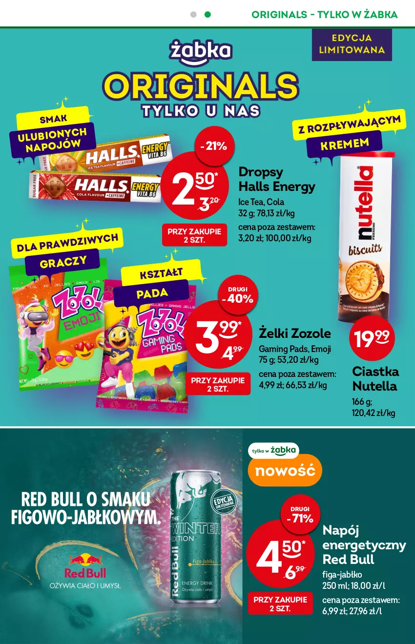 Gazetka promocyjna Żabka - ważna 21.09 do 27.09.2022 - strona 25 - produkty: Ciastka, Gin, Gra, Halls, Ice tea, Napój, Napój energetyczny, Nutella, Red Bull