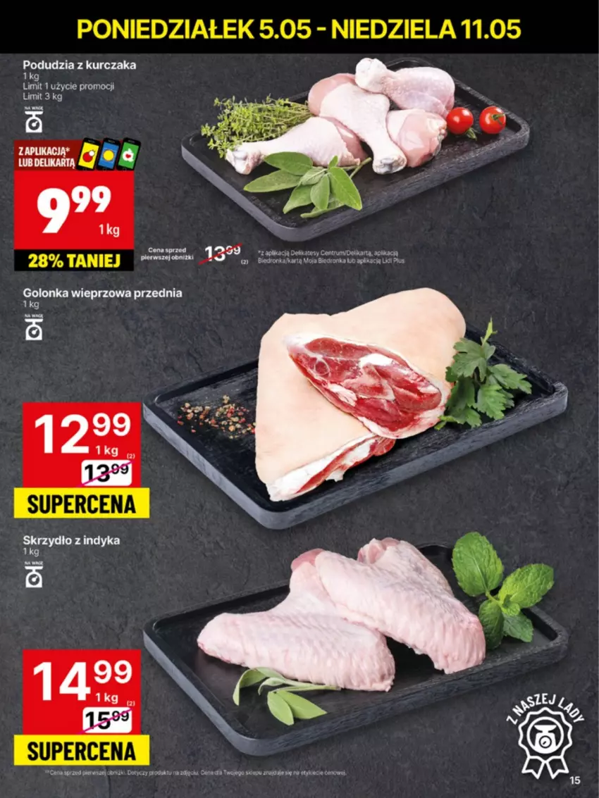 Gazetka promocyjna Delikatesy Centrum - Franczyza DC19 Poniedziałek - ważna 05.05 do 11.05.2025 - strona 15 - produkty: Dron, Golonka wieprzowa, Kurczak, Rum