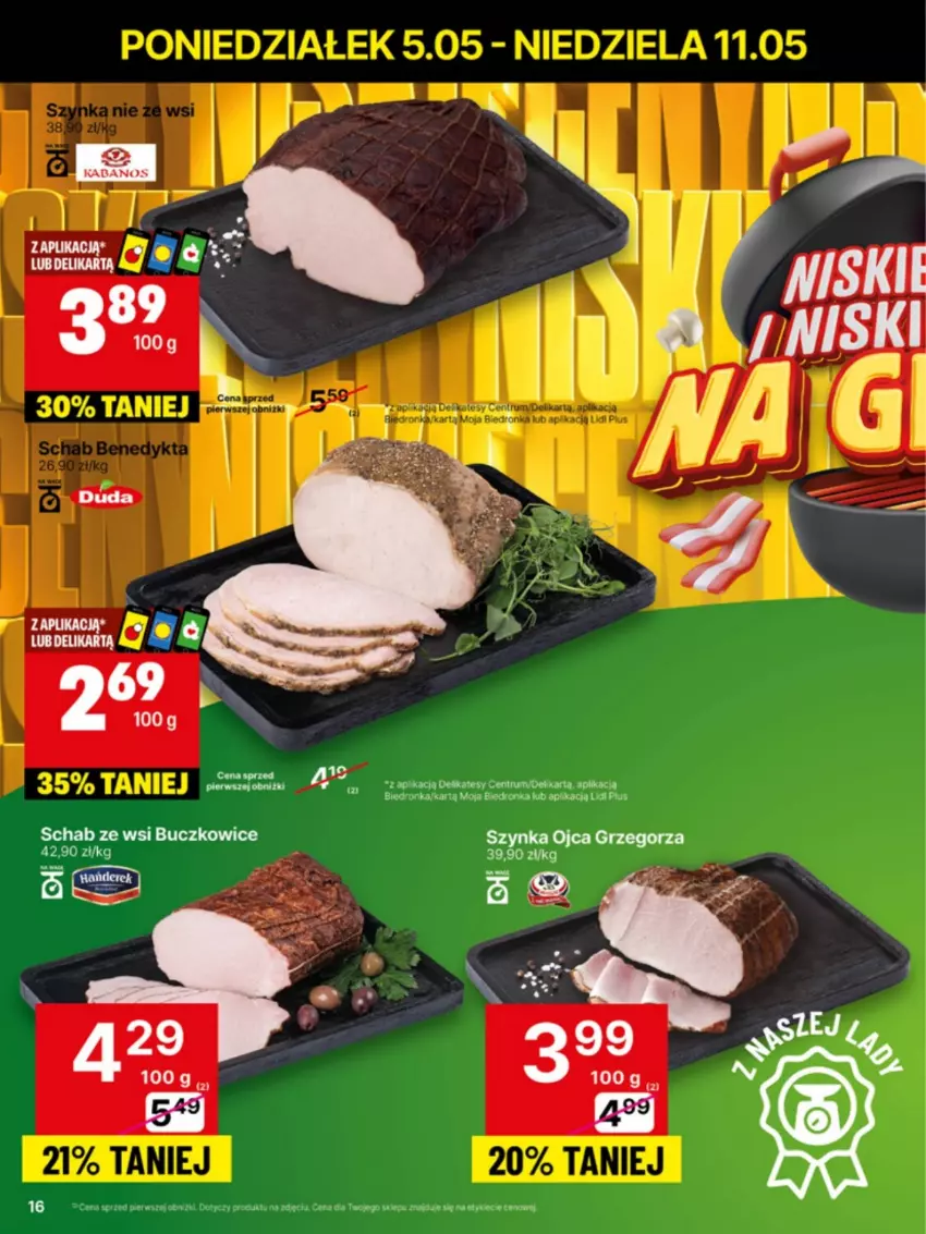Gazetka promocyjna Delikatesy Centrum - Franczyza DC19 Poniedziałek - ważna 05.05 do 11.05.2025 - strona 16 - produkty: Dron, Duda, Rum, Szynka