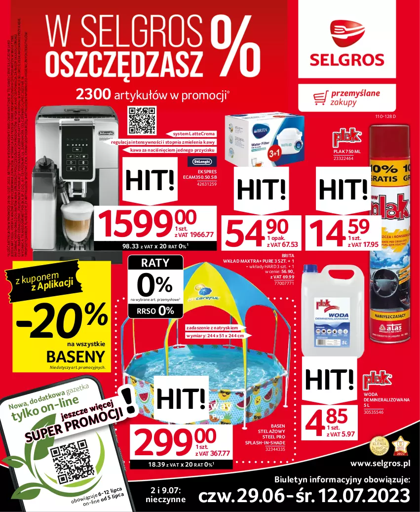 Gazetka promocyjna Selgros - Oferta przemysłowa - ważna 29.06 do 12.07.2023 - strona 1 - produkty: Brit, Brita, Fa, Kawa, LG, Papier, Piec, Pur, Top, Tran, Woda