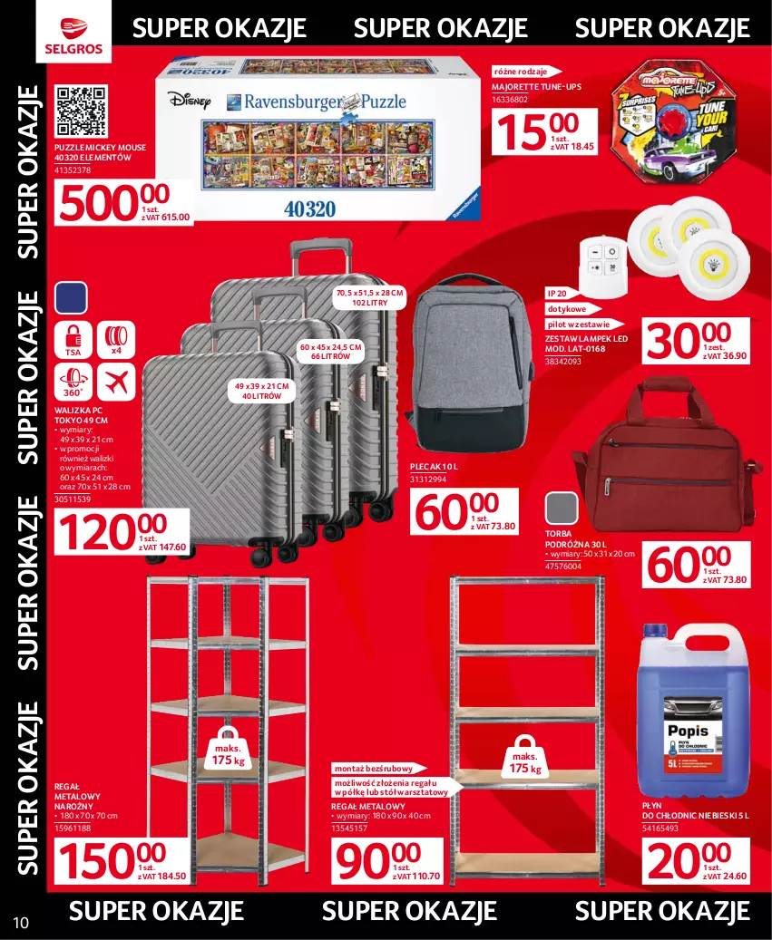 Gazetka promocyjna Selgros - Oferta przemysłowa - ważna 29.06 do 12.07.2023 - strona 10 - produkty: Plecak, Płyn do chłodnic, Puzzle, Regał, Regał metalowy, Stół, Stół warsztatowy, Torba, Walizka