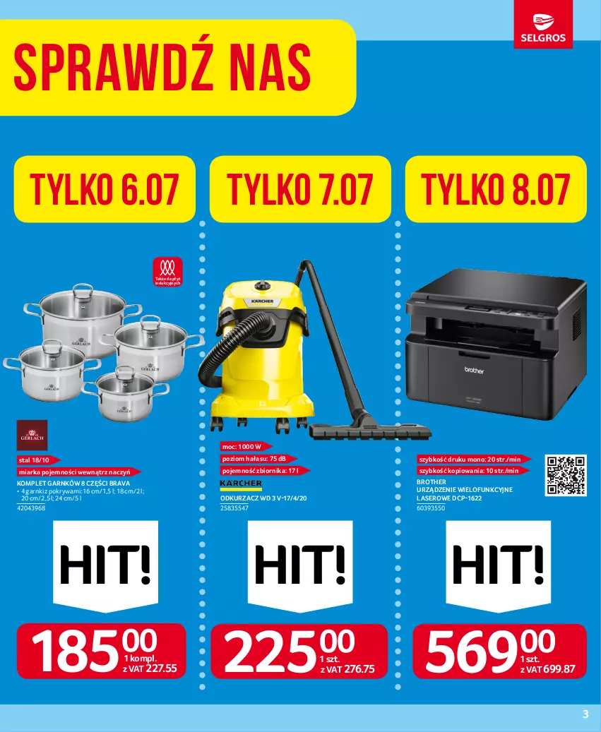 Gazetka promocyjna Selgros - Oferta przemysłowa - ważna 29.06 do 12.07.2023 - strona 3 - produkty: Brother, Miarka, Odkurzacz, Pokrywa, Ser, Urządzenie wielofunkcyjne