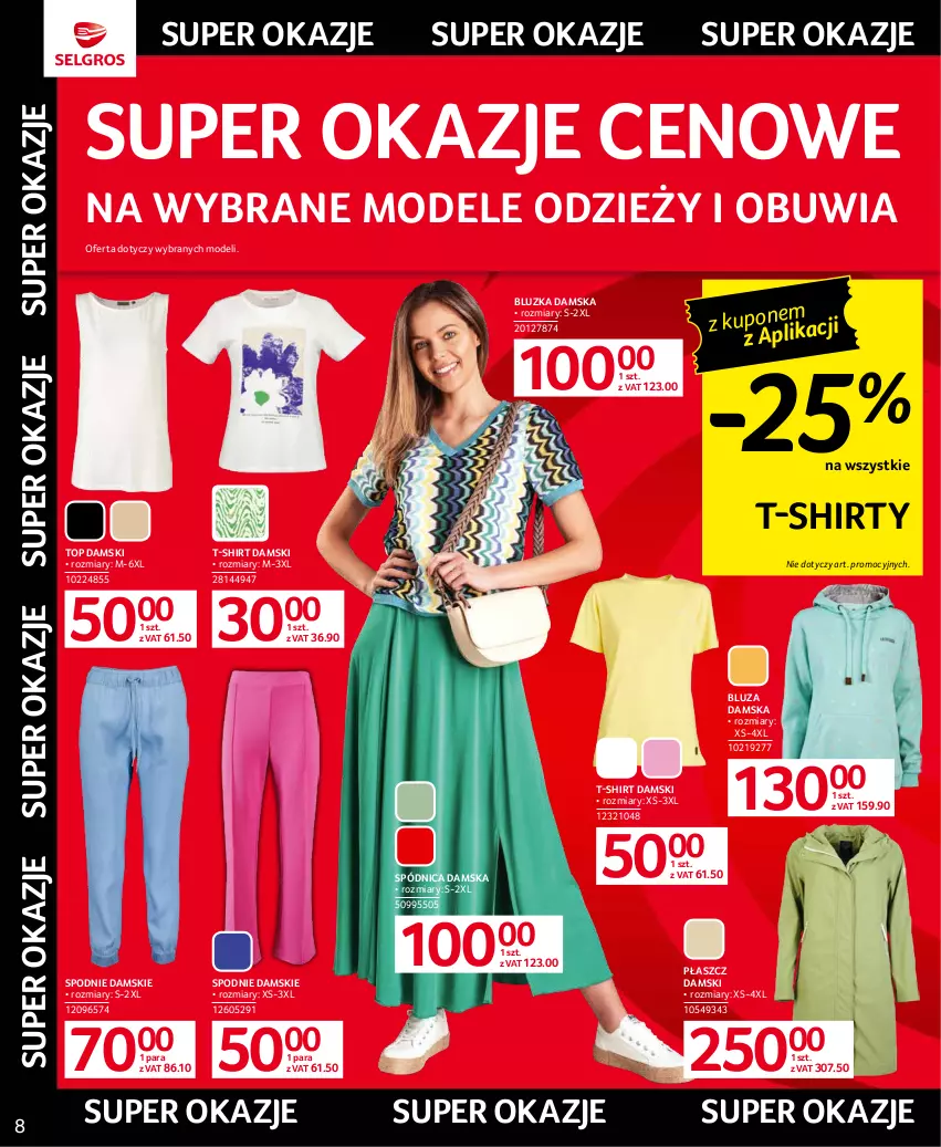 Gazetka promocyjna Selgros - Oferta przemysłowa - ważna 29.06 do 12.07.2023 - strona 8 - produkty: Bluza, Płaszcz, Spódnica, Spodnie, T-shirt, Top