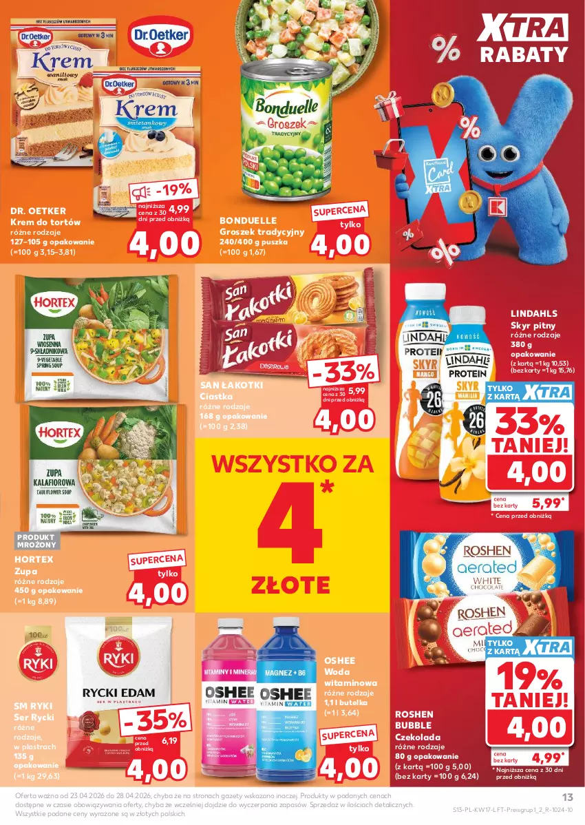Gazetka promocyjna Ziko - Gazetka Ziko Dermo - ważna 22.04 do 27.05.2026 - strona 13 - produkty: Bonduelle, Ciastka, Czekolada, Dr. Oetker, Groszek, Hortex, Krem do tortów, Oshee, Ser, Woda, Zupa