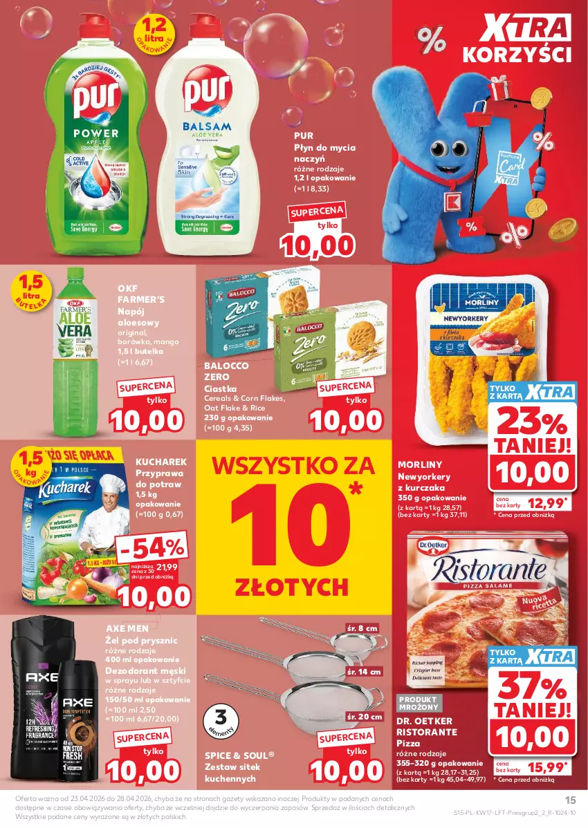 Gazetka promocyjna Ziko - Gazetka Ziko Dermo - ważna 22.04 do 27.05.2026 - strona 15 - produkty: Axe Men, Borówka, Ciastka, Corn flakes, Dezodorant, Do mycia naczyń, Dr. Oetker, Fa, Gin, Kucharek, Kurczak, Mango, Morliny, Napój, Pizza, Płyn do mycia, Płyn do mycia naczyń, Przyprawa do potraw, Pur, Zestaw sitek