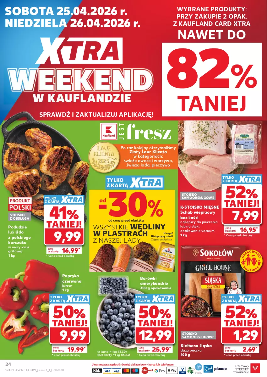 Gazetka promocyjna Ziko - Gazetka Ziko Dermo - ważna 22.04 do 27.05.2026 - strona 24 - produkty: Grill, Kiełbasa, Kiełbasa śląska, Kurczak, Laur, Olej, Owoce, Papryka, Papryka czerwona, Piec, Pieczywo, Schab wieprzowy, Stek, Waga, Warzywa
