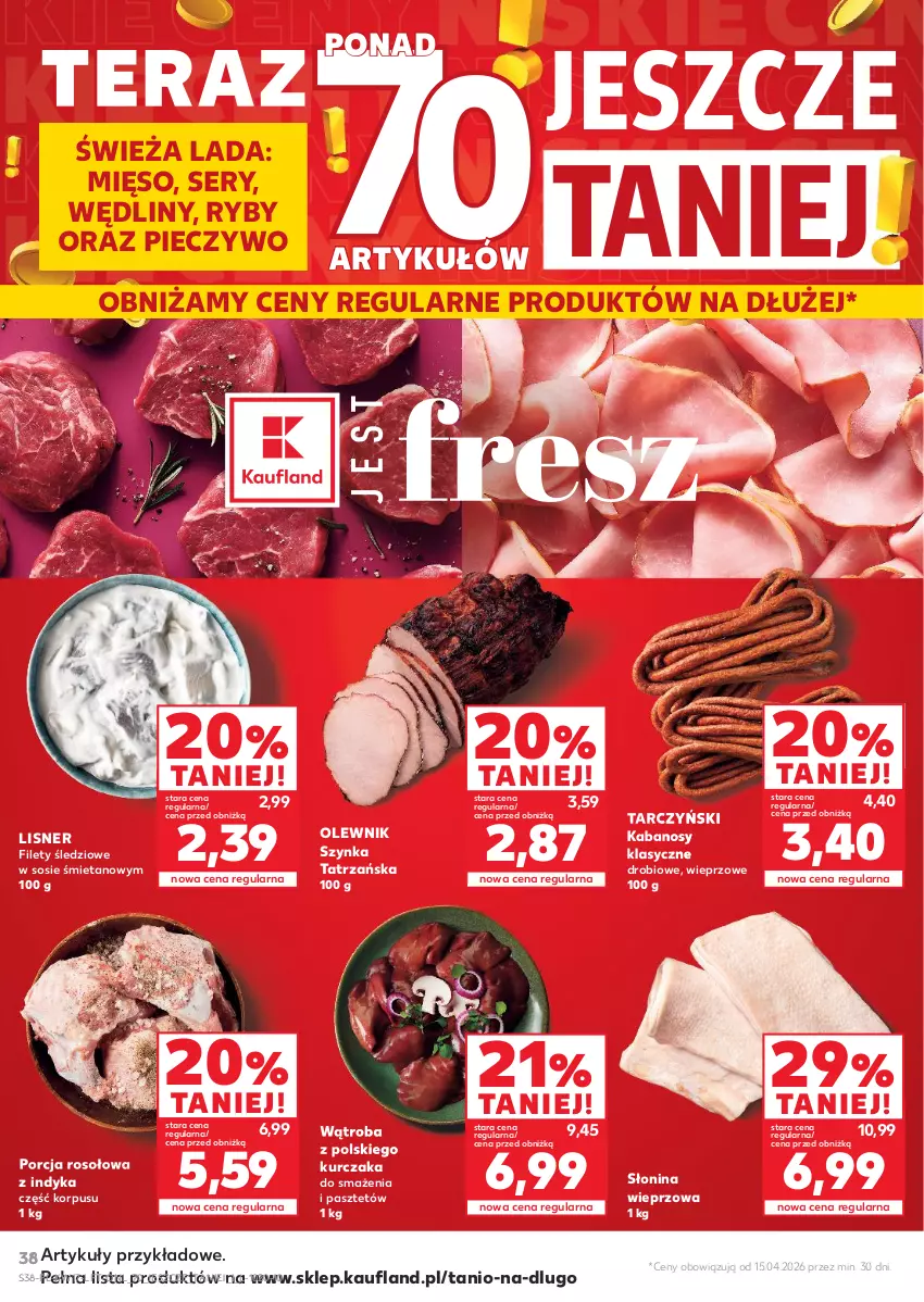 Gazetka promocyjna Ziko - Gazetka Ziko Dermo - ważna 22.04 do 27.05.2026 - strona 38 - produkty: Kabanos, Kurczak, Lisner, Mięso, Olewnik, Pasztet, Piec, Pieczywo, Por, Ser, Sos, Szynka, Tarczyński, Tera