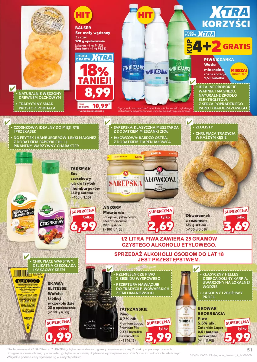 Gazetka promocyjna Ziko - Gazetka Ziko Dermo - ważna 22.04 do 27.05.2026 - strona 51 - produkty: Burger, Czekolada, Gra, Hamburger, Kakao, Karp, Kawa, Magnez, Majonez, Mus, Musztarda, Obraz, Piwa, Piwo, Por, Ser, Sezam, Sos, Sos czosnkowy, Wafelek, Woda, Woda mineralna
