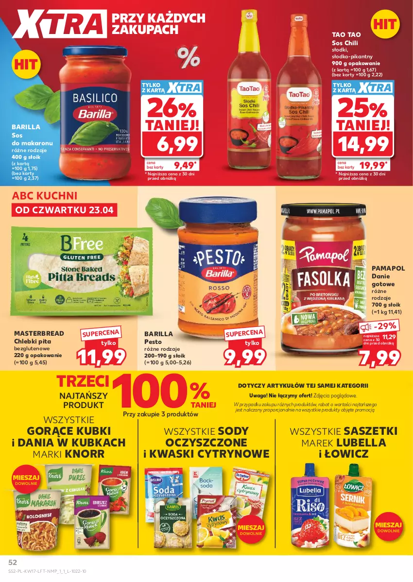 Gazetka promocyjna Ziko - Gazetka Ziko Dermo - ważna 22.04 do 27.05.2026 - strona 52 - produkty: Barilla, Bell, Bella, Chleb, Danie gotowe, Knorr, Lubella, Makaron, Pesto, Por, Sos, Sos do makaronu, Waga