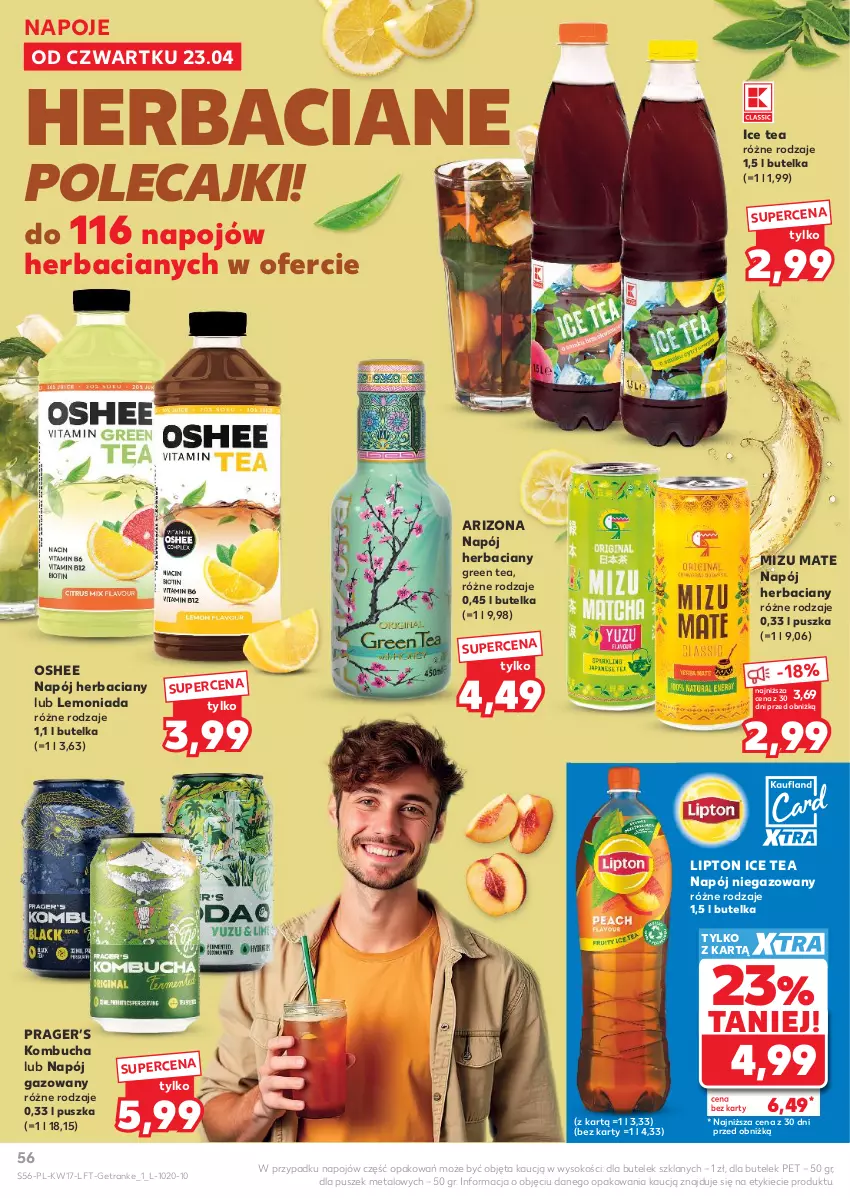Gazetka promocyjna Ziko - Gazetka Ziko Dermo - ważna 22.04 do 27.05.2026 - strona 56 - produkty: Ice tea, Lemoniada, Lipton, Napój, Napój gazowany, Napój niegazowany, Napoje, Oshee, Sok, Tran