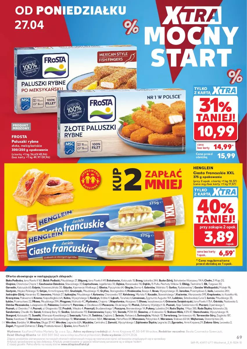 Gazetka promocyjna Ziko - Gazetka Ziko Dermo - ważna 22.04 do 27.05.2026 - strona 69 - produkty: BIC, Ciasto francuskie, Dres, Frosta, Gry, Kosz, LANA, Paluszki rybne, Piast, Piec, Podlaski, Sok, Szal, Wino