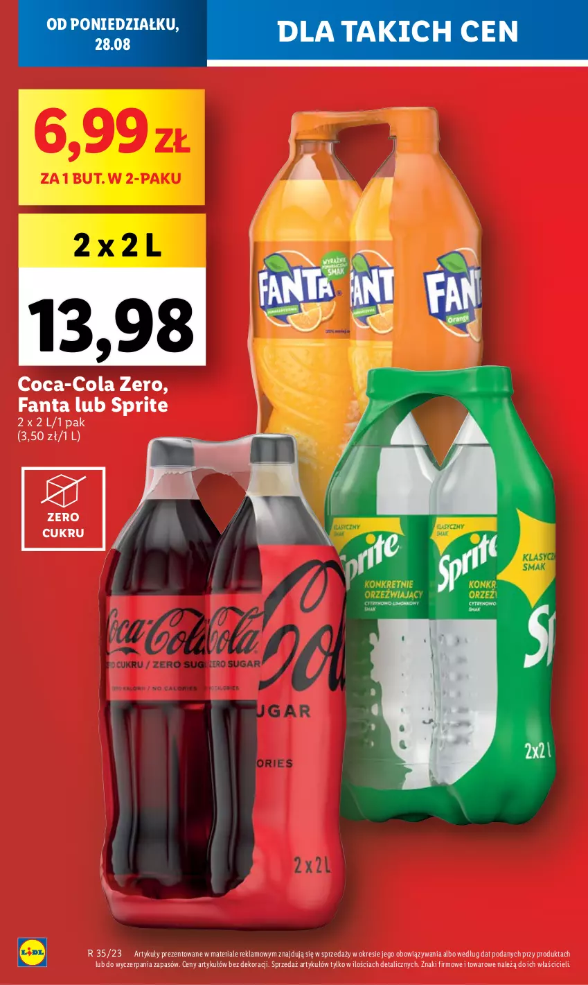 Gazetka promocyjna Lidl - GAZETKA - ważna 28.08 do 02.09.2023 - strona 14 - produkty: Coca-Cola, Fa, Fanta, Sprite