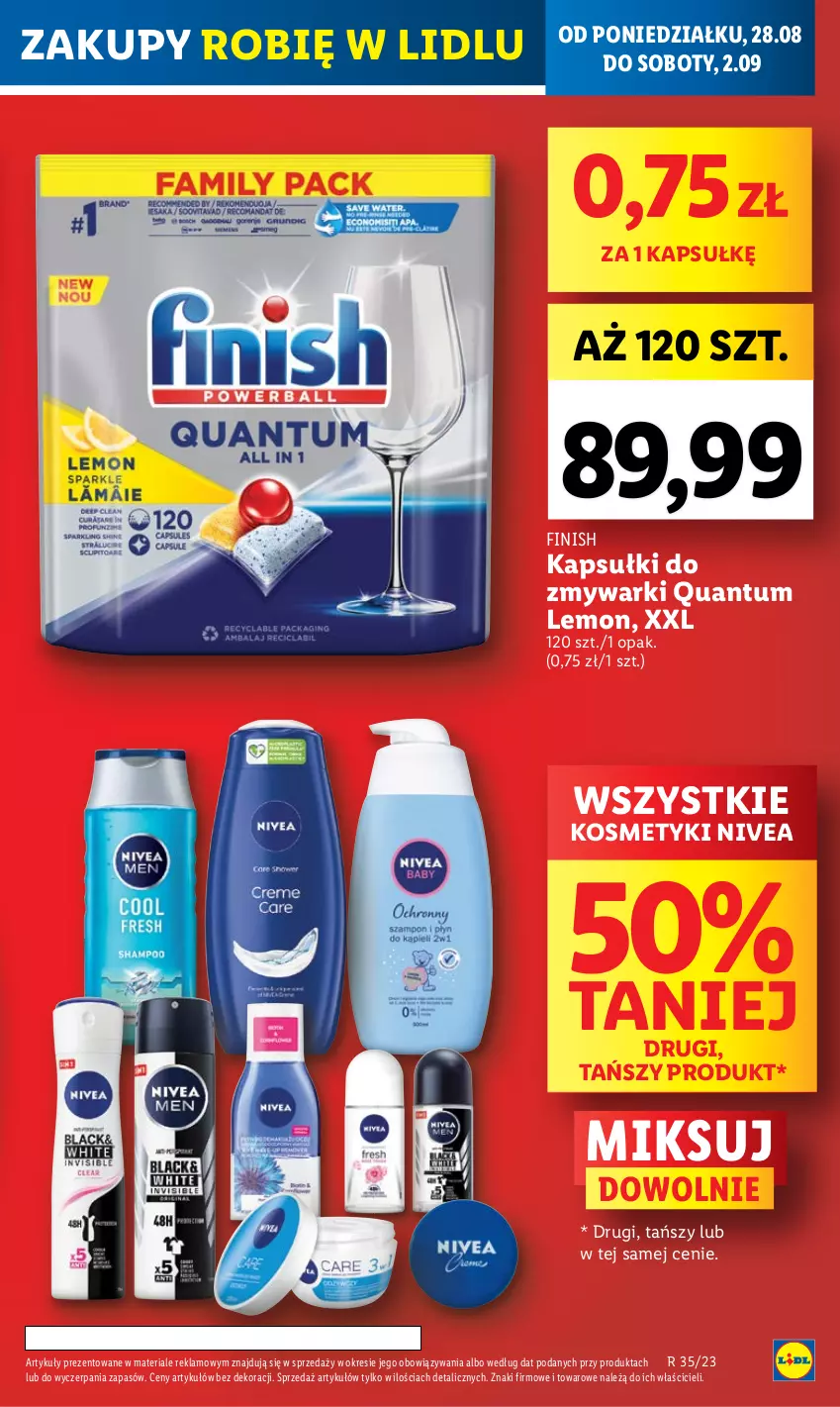 Gazetka promocyjna Lidl - GAZETKA - ważna 28.08 do 02.09.2023 - strona 17 - produkty: Finish, Nivea, Zmywarki