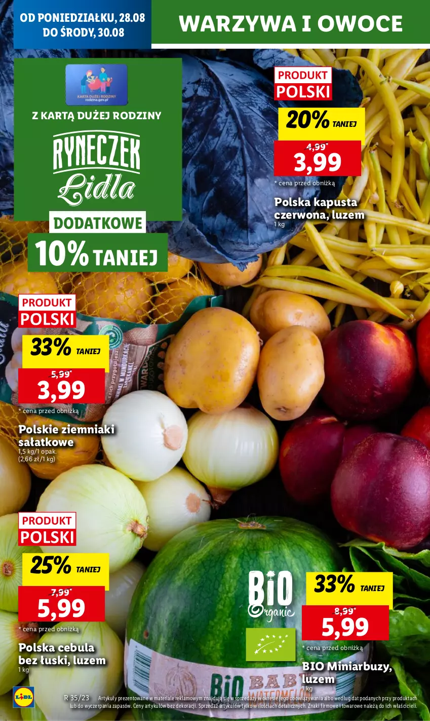 Gazetka promocyjna Lidl - GAZETKA - ważna 28.08 do 02.09.2023 - strona 24 - produkty: Arbuz, Cebula, Chleb, Owoce, Sałat, Ser, Warzywa, Warzywa i owoce, Ziemniaki