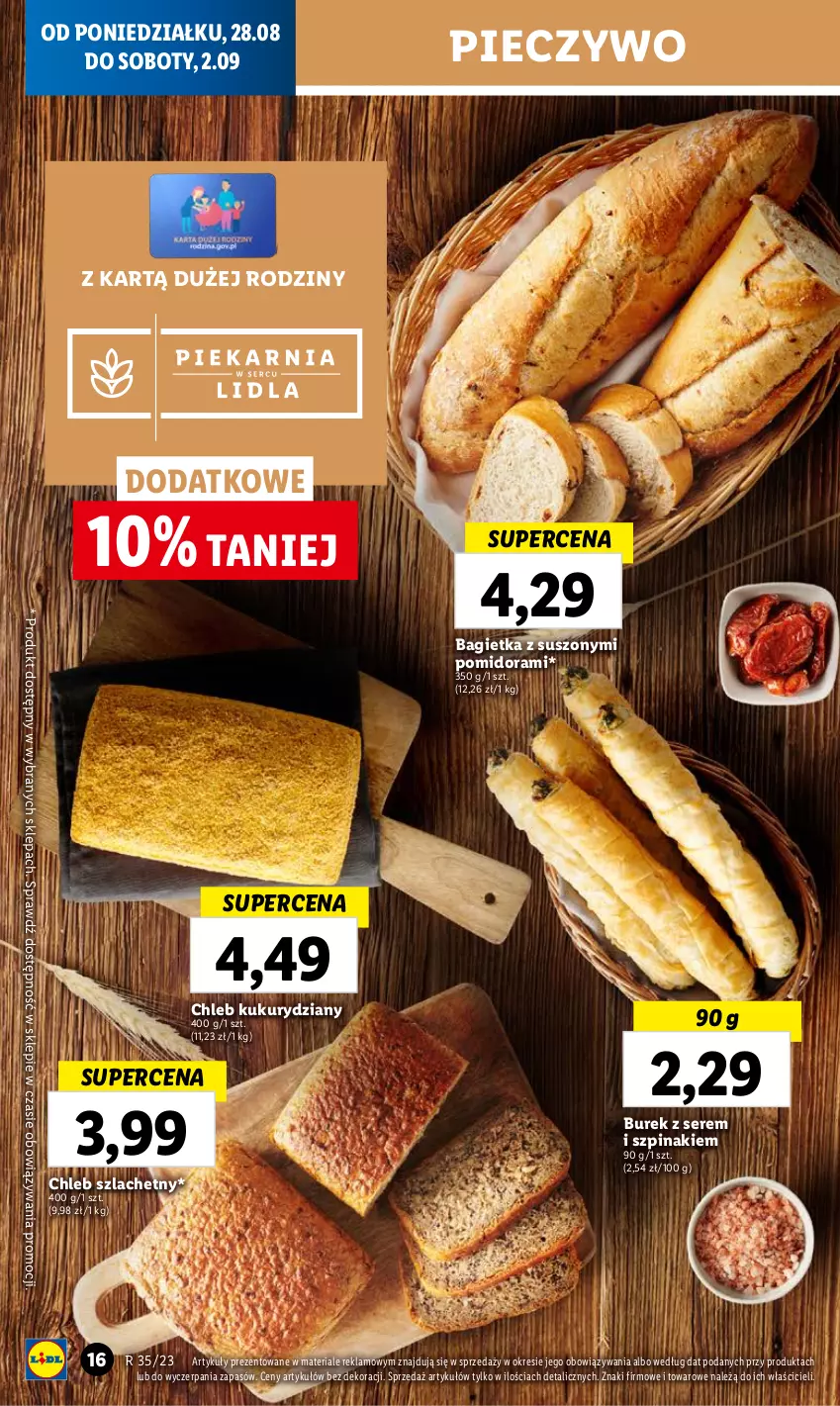 Gazetka promocyjna Lidl - GAZETKA - ważna 28.08 do 02.09.2023 - strona 30 - produkty: Bagietka, Chleb, Piec, Pieczywo, Ser, Szpinak