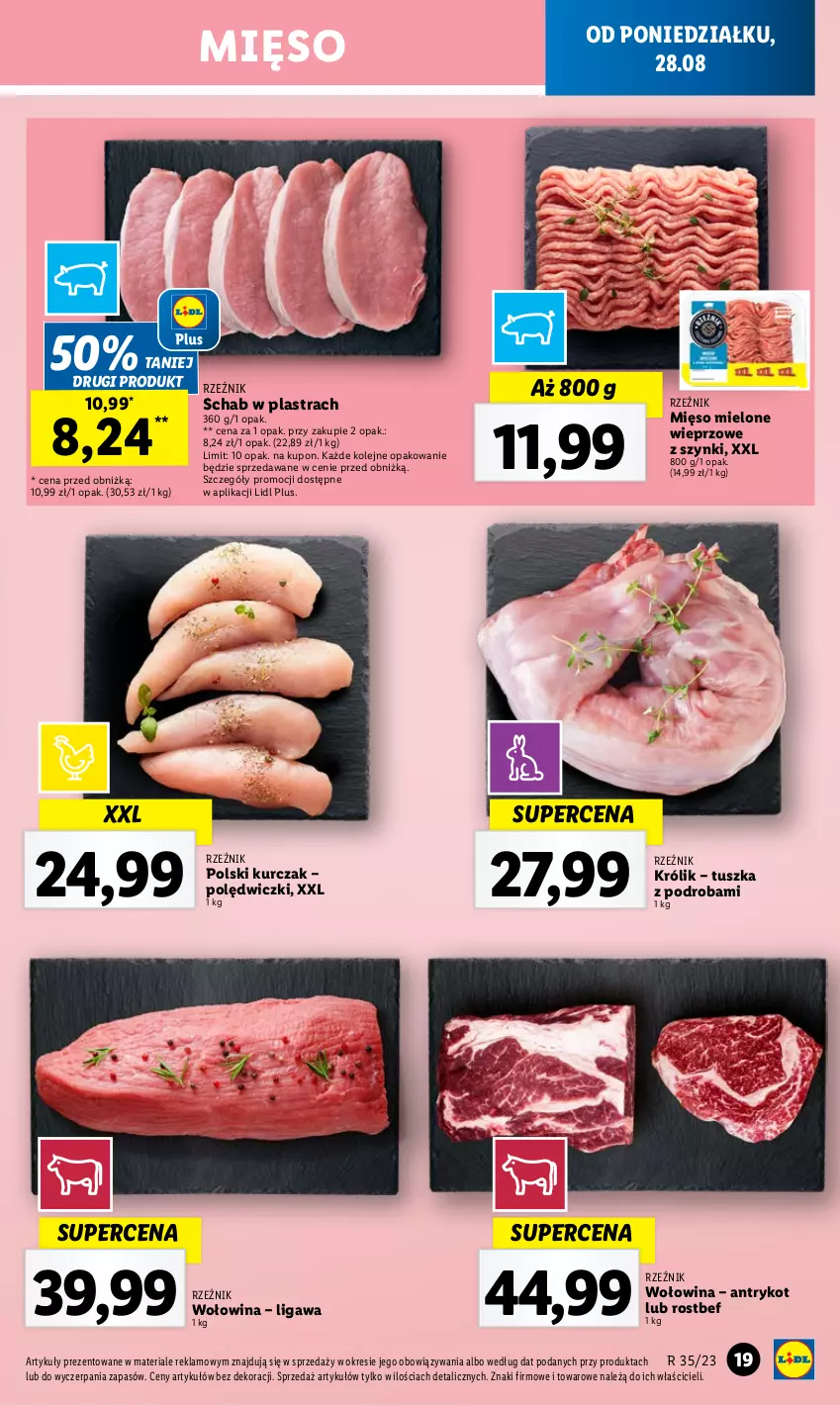 Gazetka promocyjna Lidl - GAZETKA - ważna 28.08 do 02.09.2023 - strona 33 - produkty: Królik, Kurczak, Mięso, Mięso mielone, Olej, Rostbef, Tusz, Wołowina