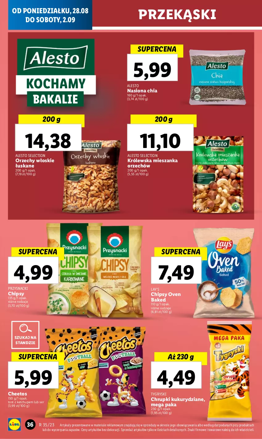 Gazetka promocyjna Lidl - GAZETKA - ważna 28.08 do 02.09.2023 - strona 50 - produkty: Cheetos, Chia, Chipsy, Chrupki, Gry, Ketchup, Koc, Lay’s, O nas, Orzechy włoskie, Przysnacki, Ser